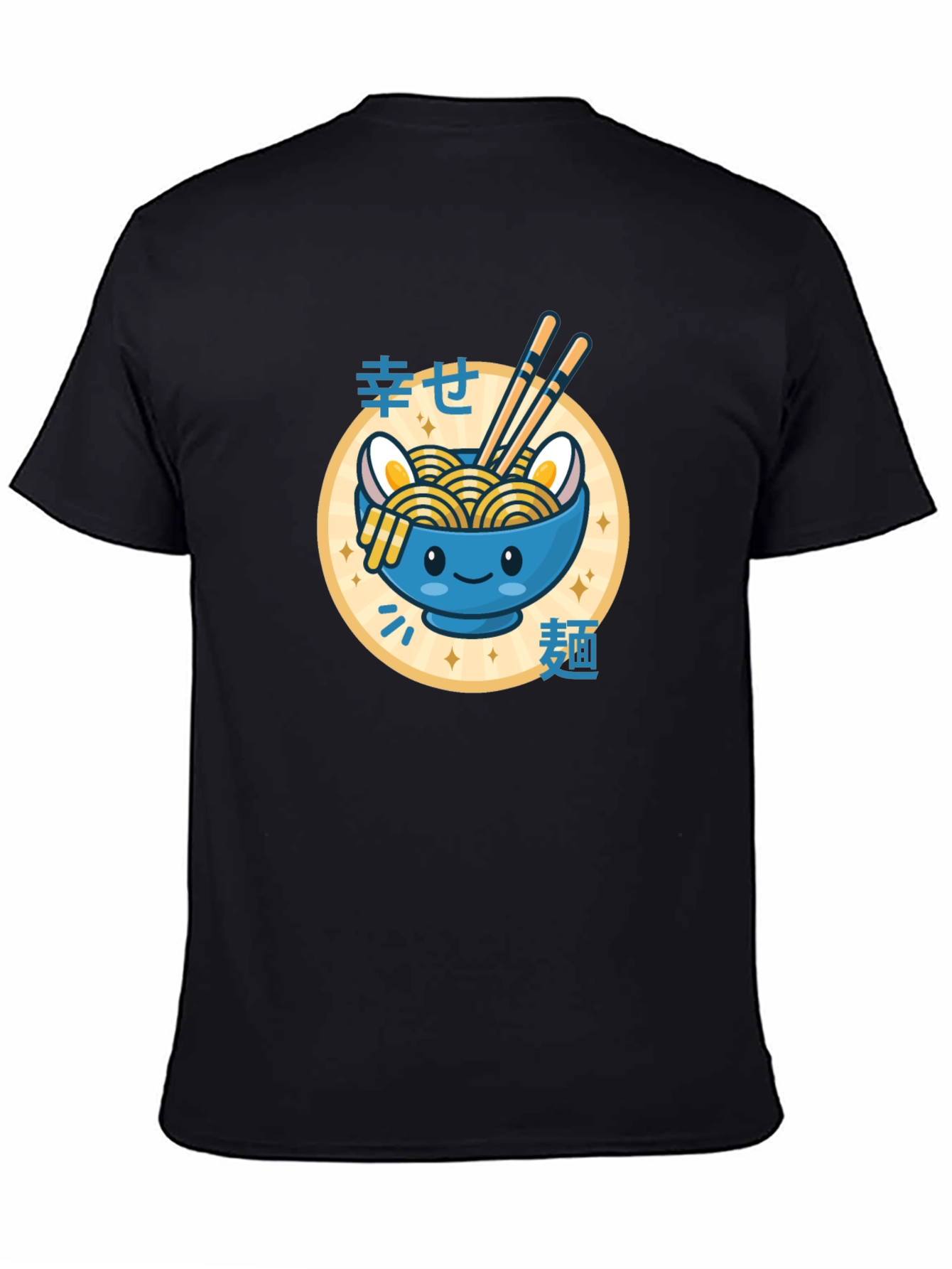 Black Cute Ramen Bowl Graphic Tee view 4