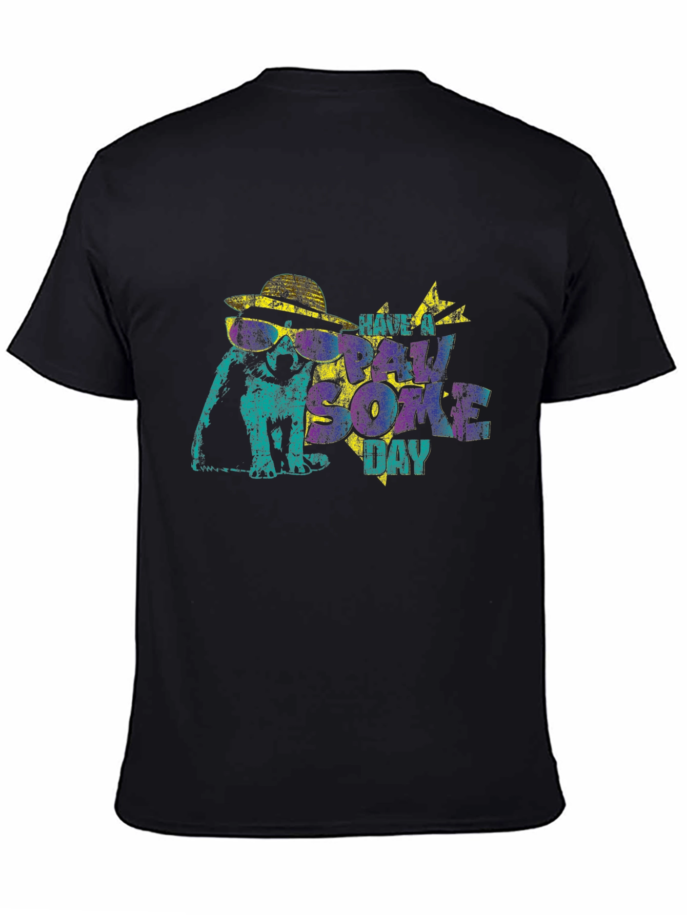Black Cool Dog Graphic Tee - Have a Paw-some Day! view 4
