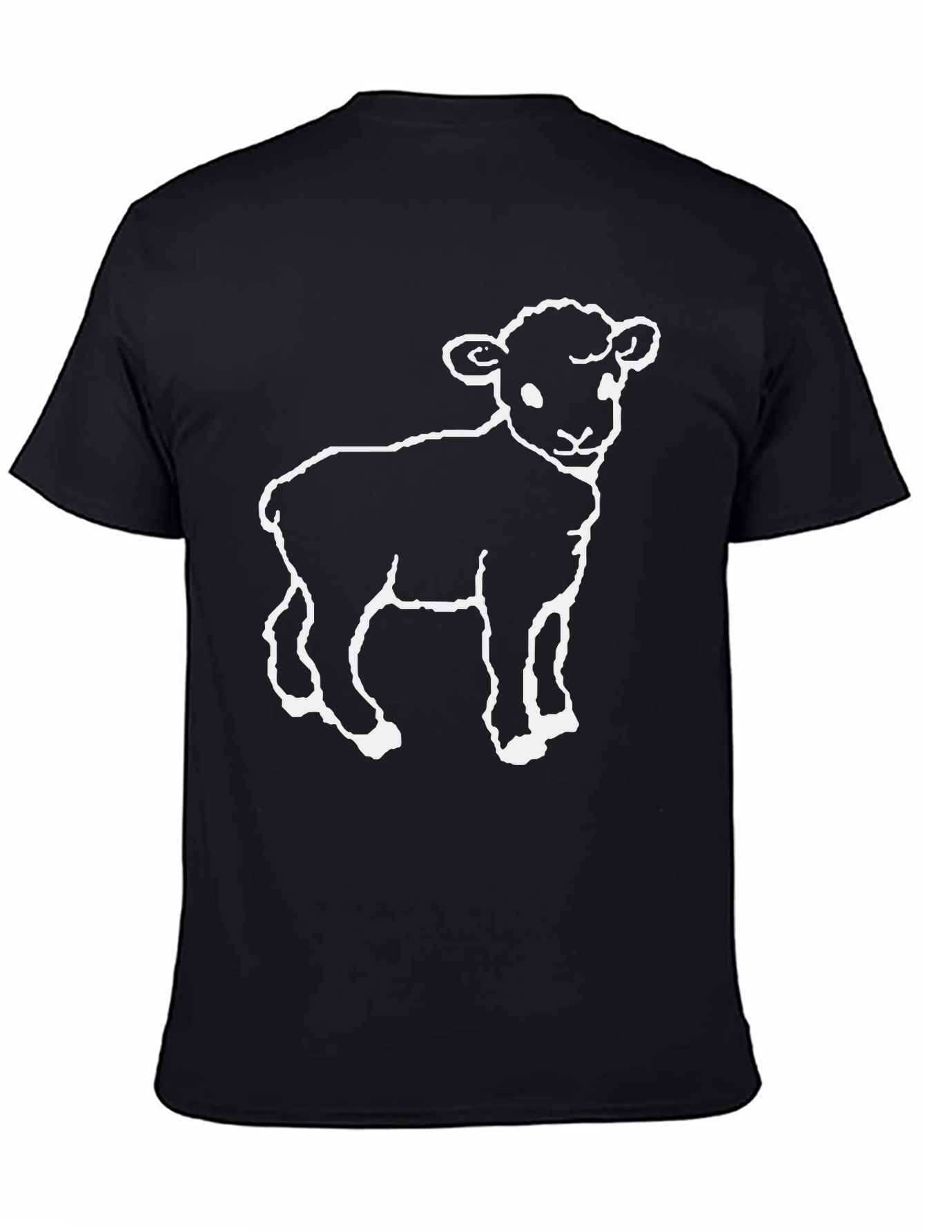Black Lamb Graphic T-Shirt - Black Cotton Blend view 4
