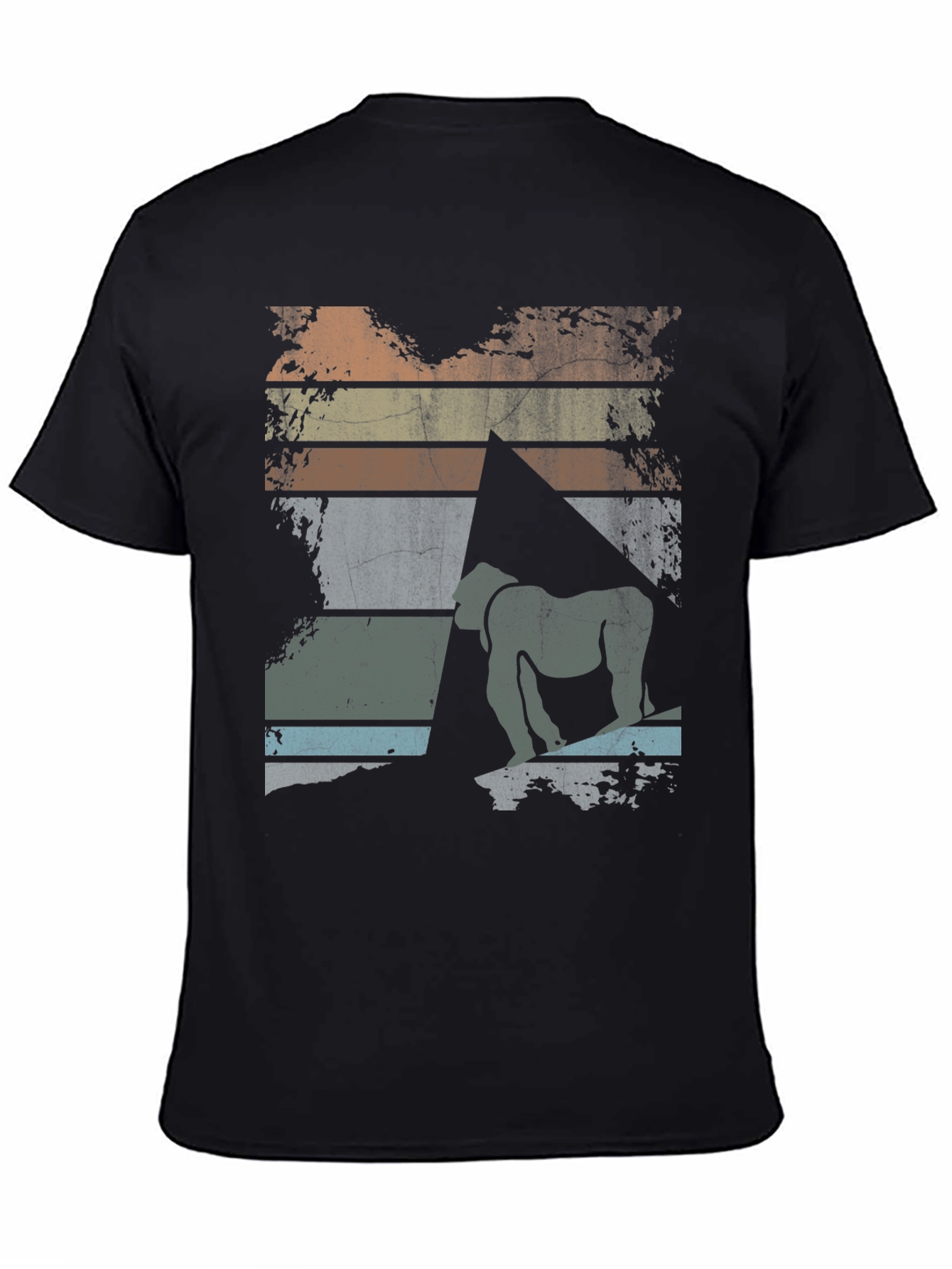 Black Retro Gorilla Graphic Tee - Men's Black T-Shirt view 4