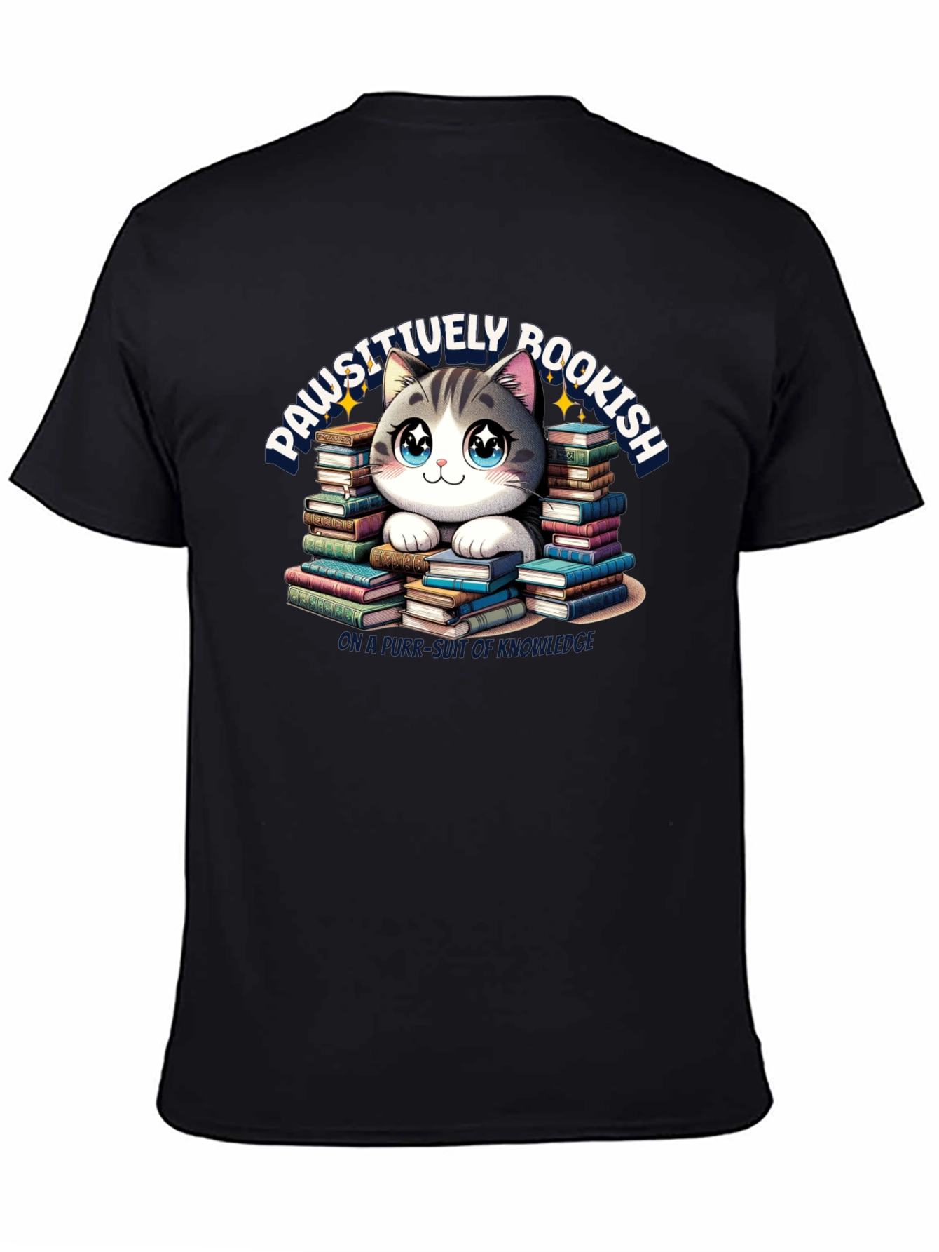 Black Pawsitively Bookish T-Shirt view 4