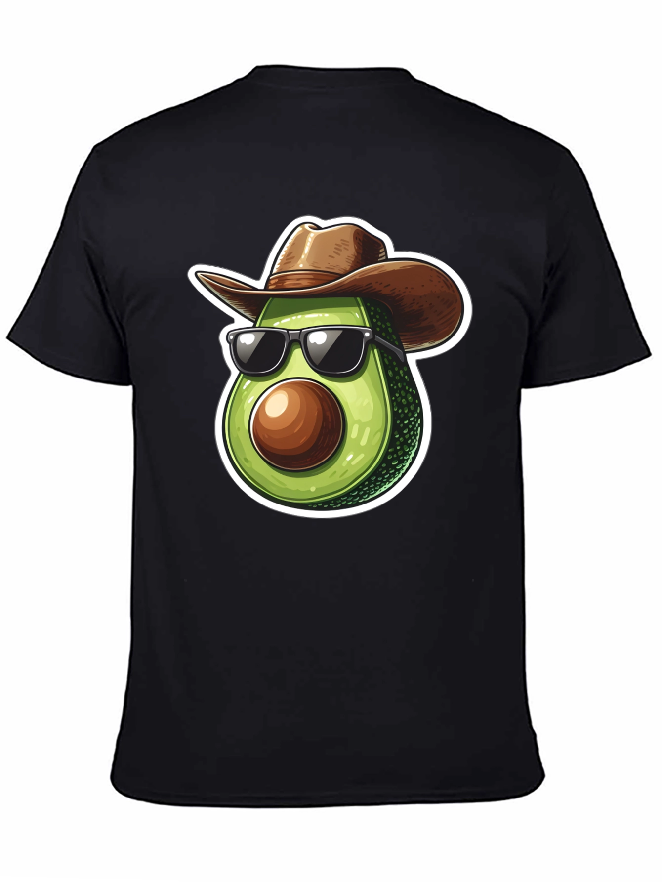 Black Cool Avocado Cowboy Graphic Tee - Black T-Shirt view 4