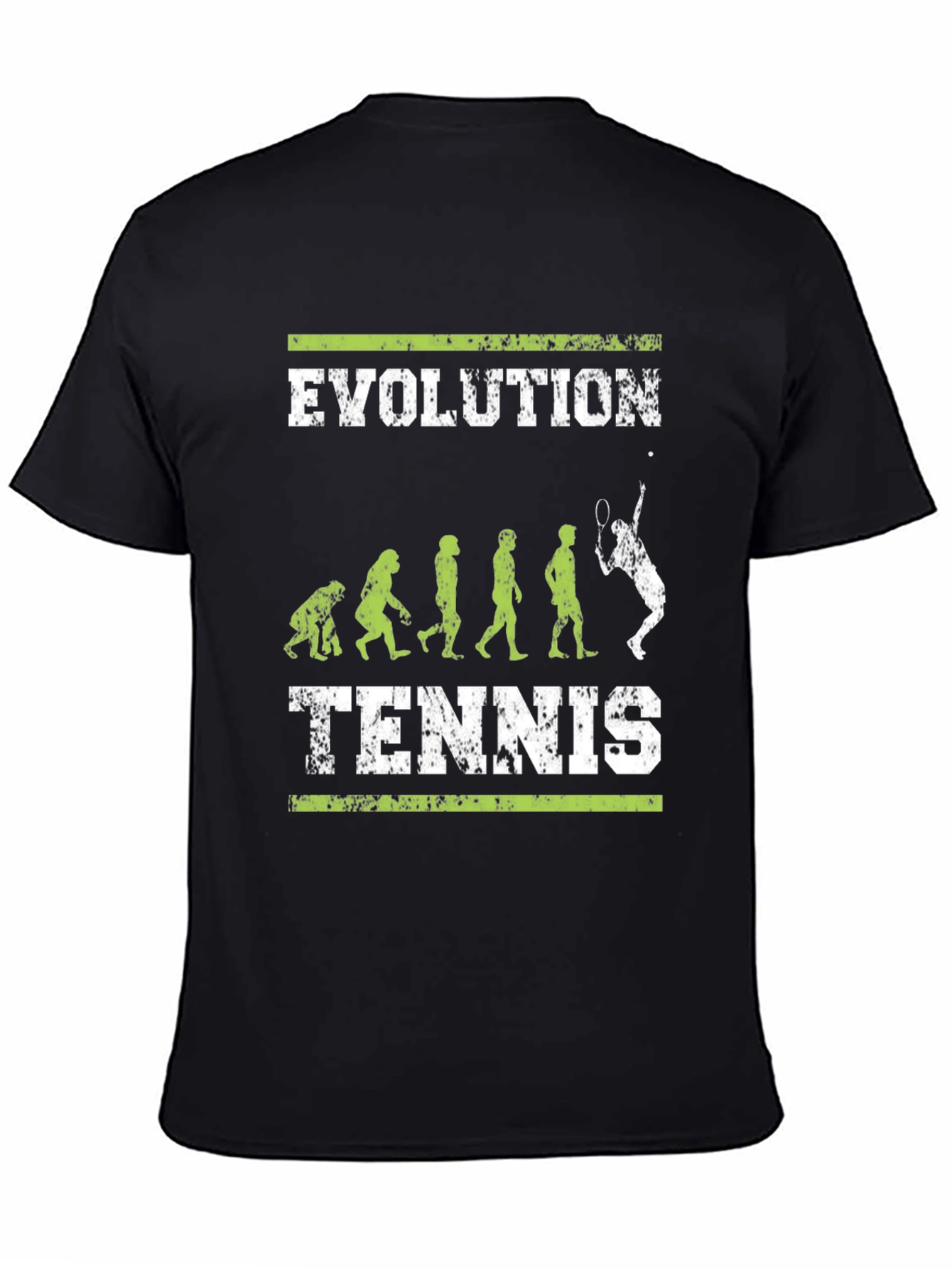 Black Evolution of Tennis Black Graphic T-Shirt view 4