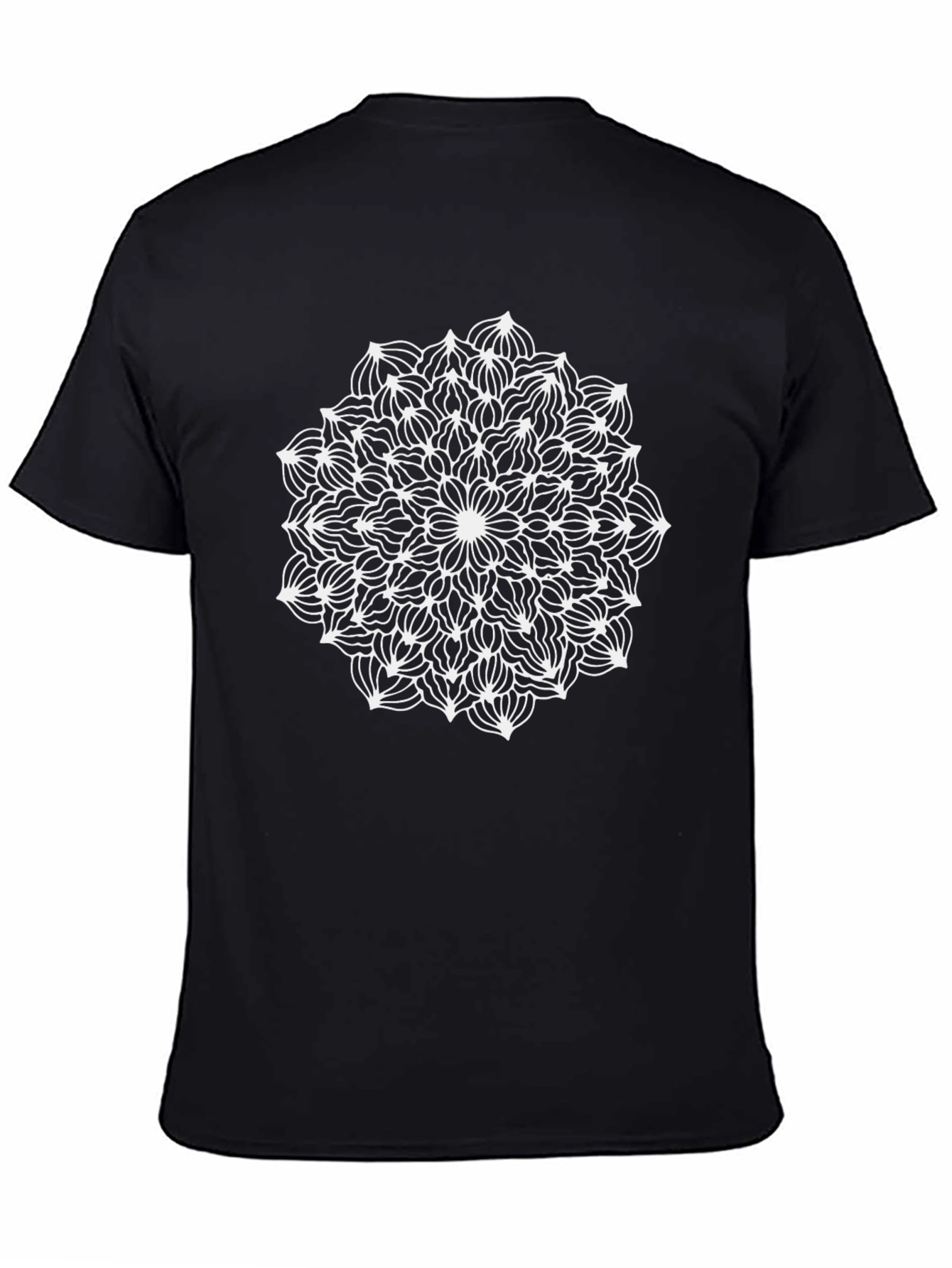 Black Mandala Print Black T-Shirt view 4