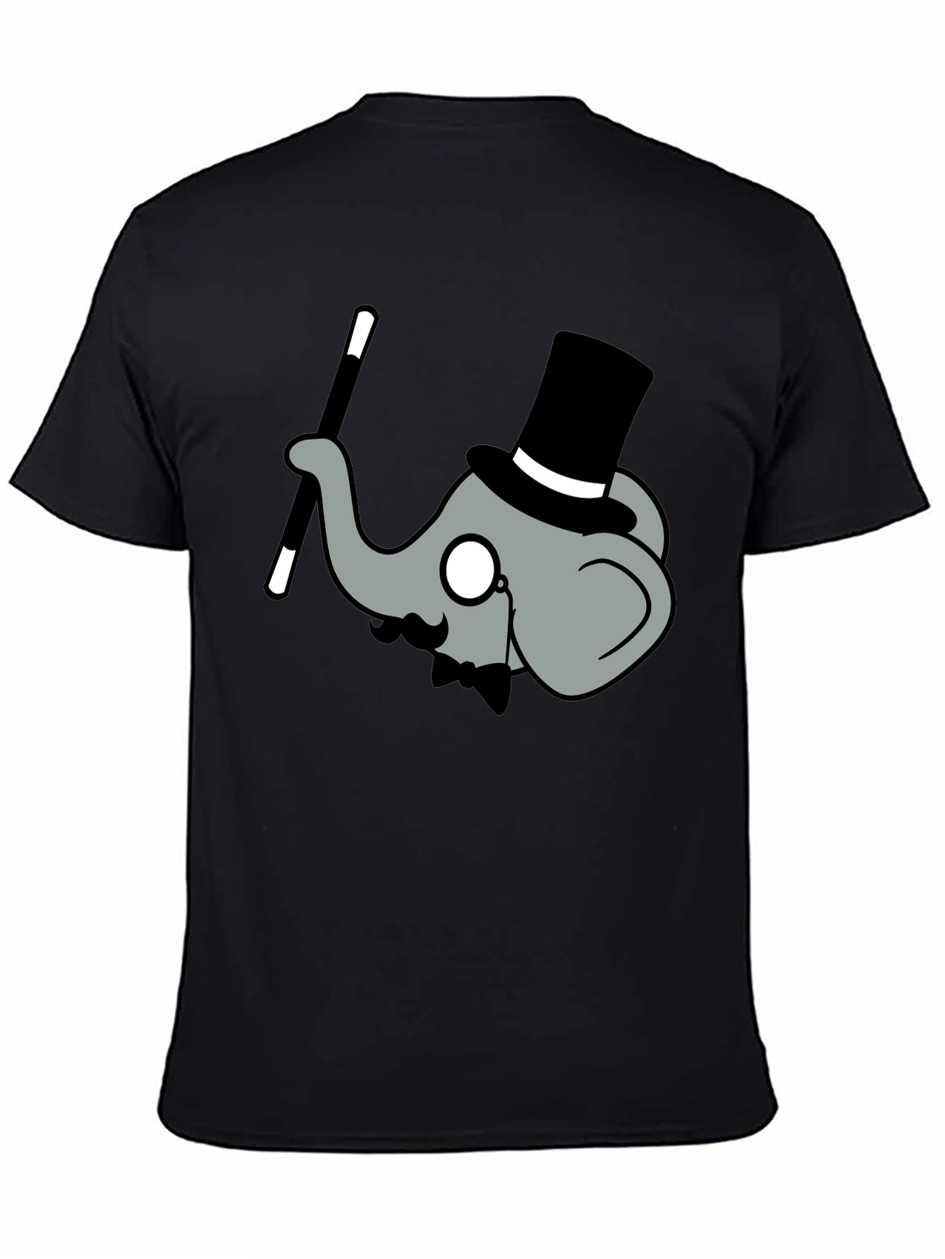Black Elephant Magician Graphic Tee - Whimsical Cotton Shirt view 4
