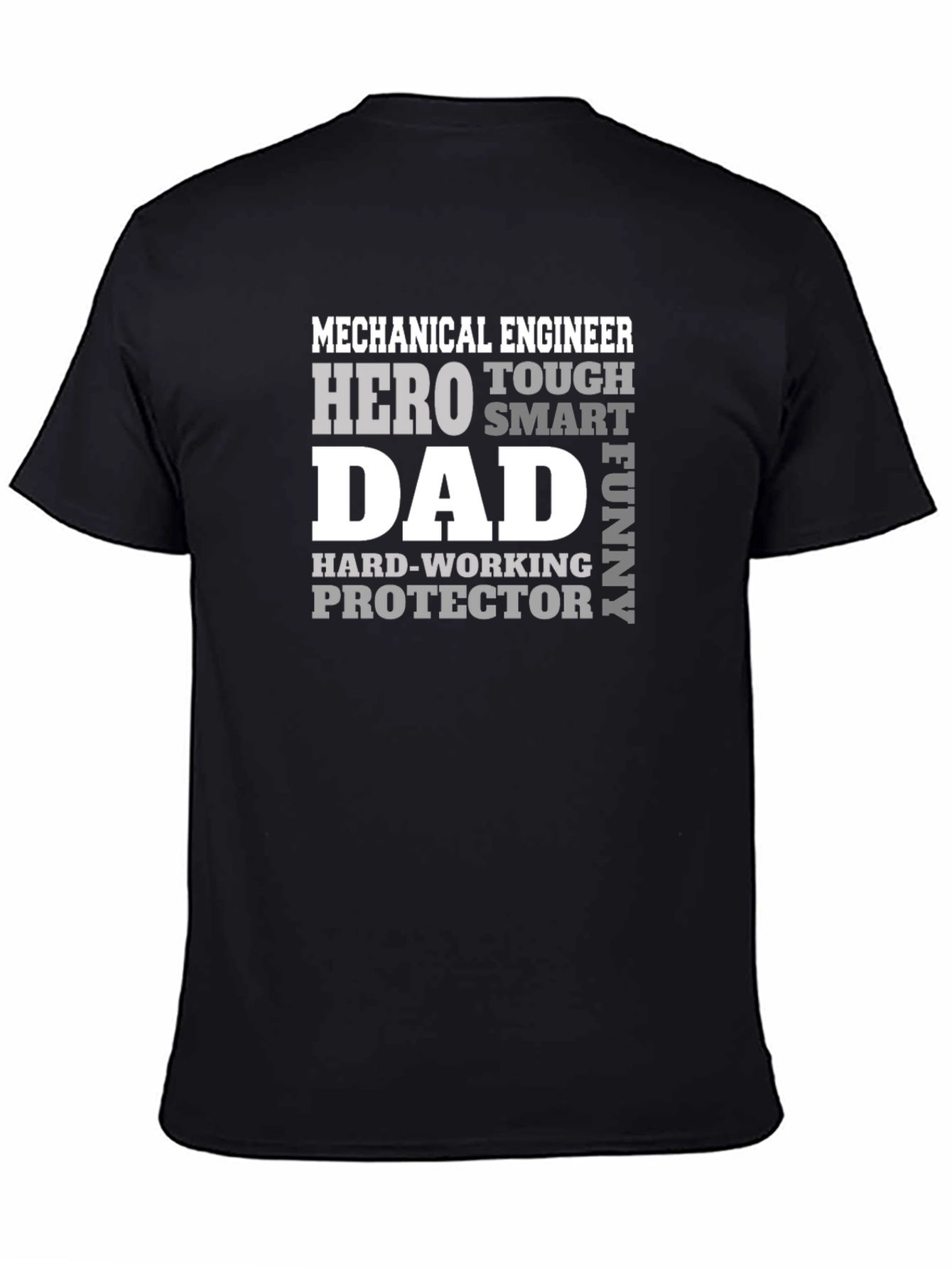 Black Mechanical Engineer Dad T-Shirt view 4