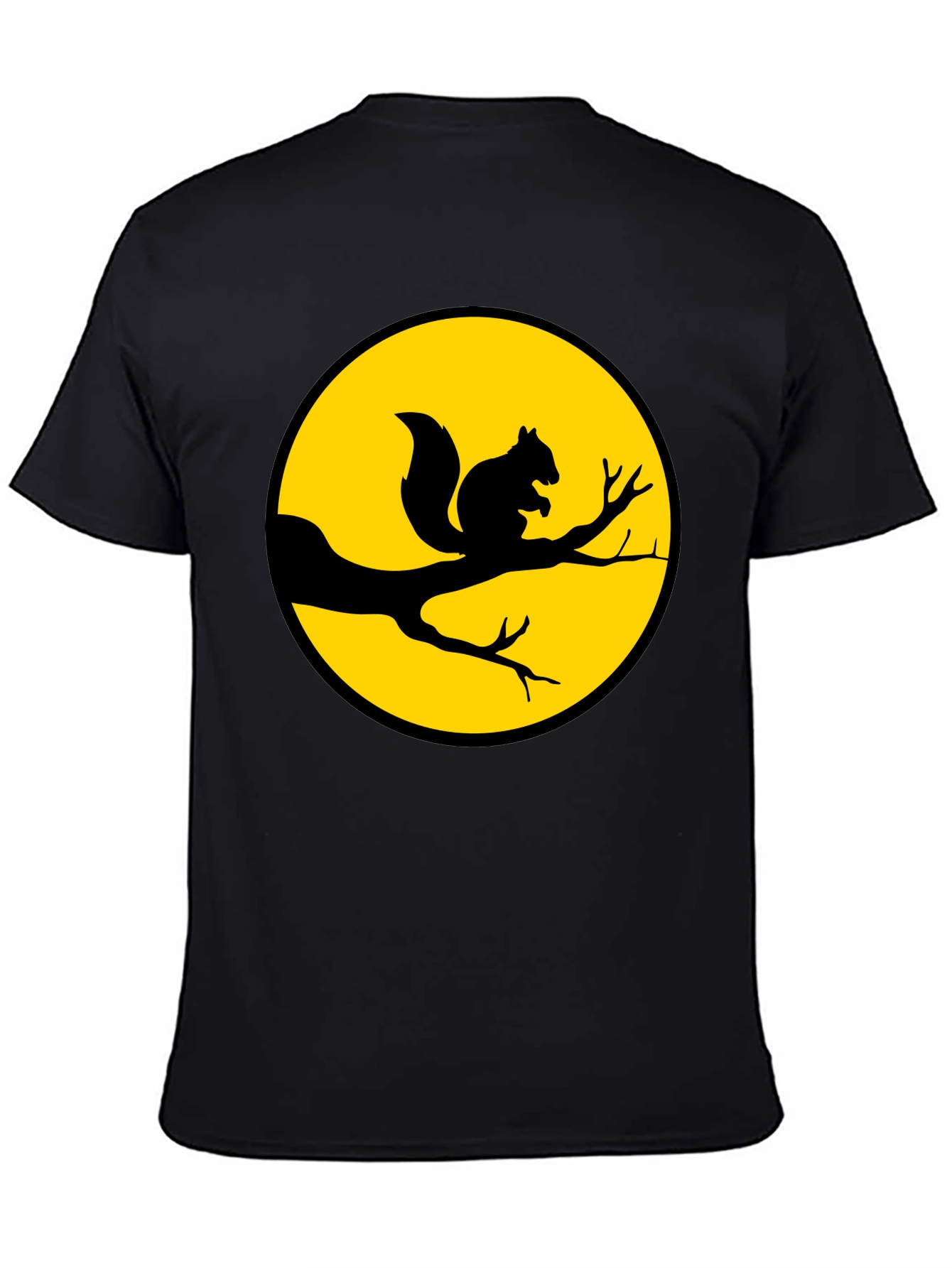 Black Squirrel Silhouette T-Shirt - Nature Inspired Graphic Tee view 4