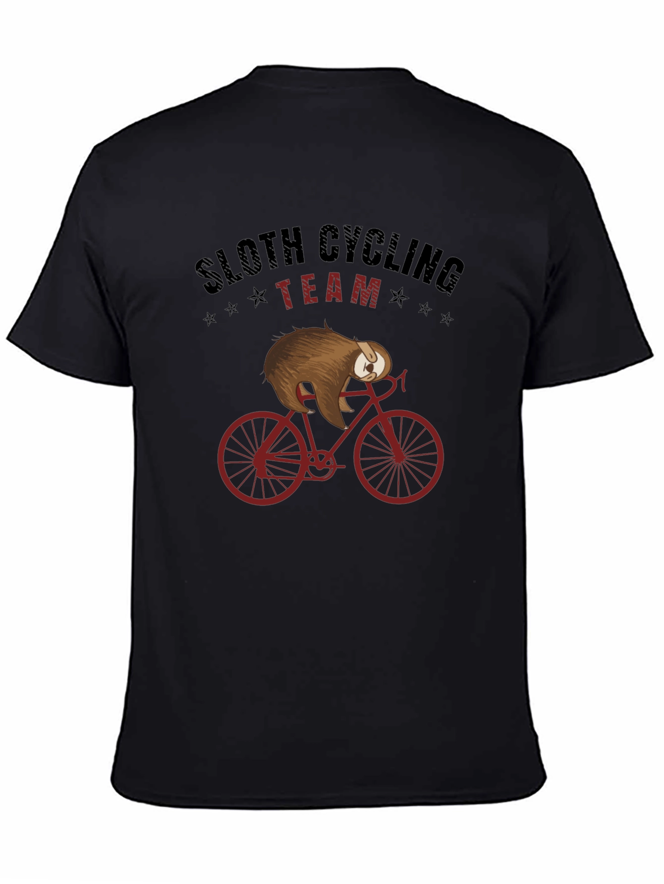 Black Sloth Cycling Team T-Shirt - Funny Animal Graphic Tee view 4