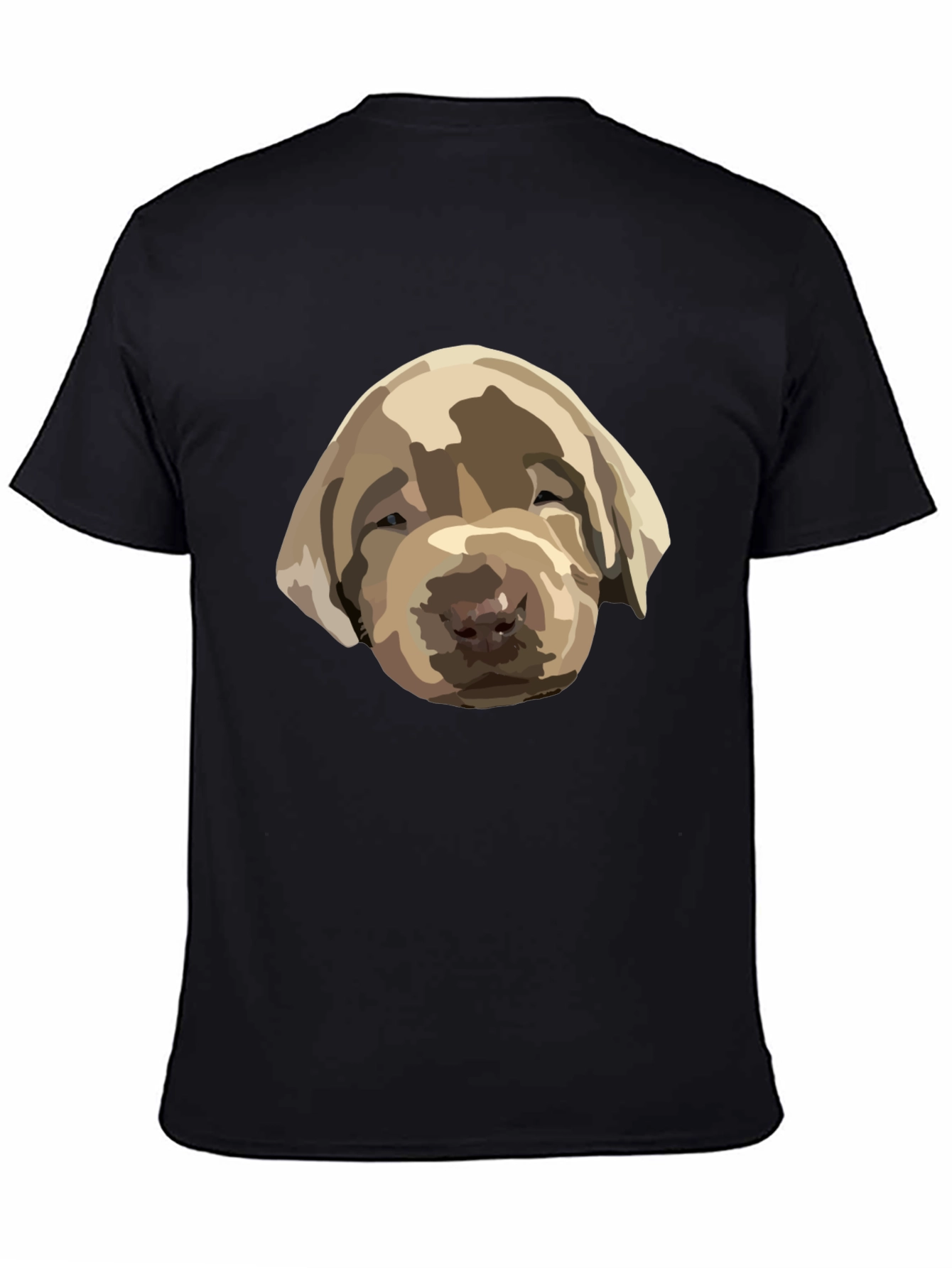 Black Dog Puppy Graphic Print Black T-Shirt view 4