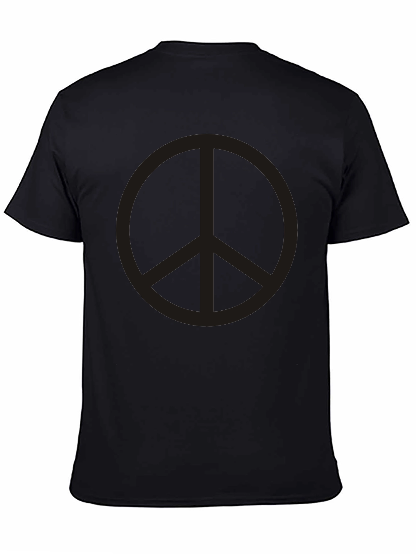 Black Peace Sign Graphic Tee - Classic Relaxed Fit view 4