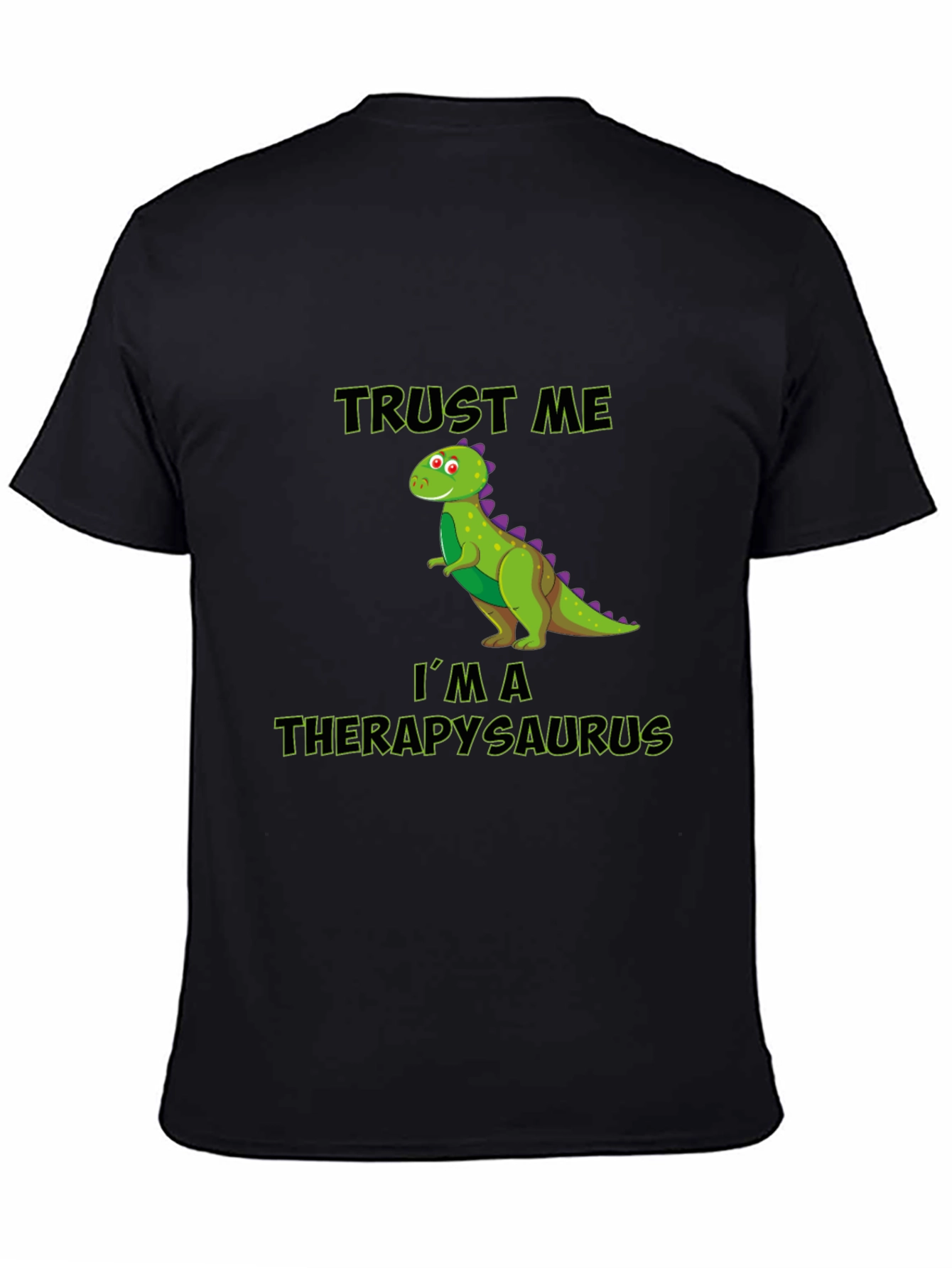 Black Therapysaurus T-Shirt - Funny Dinosaur Therapist Tee view 4