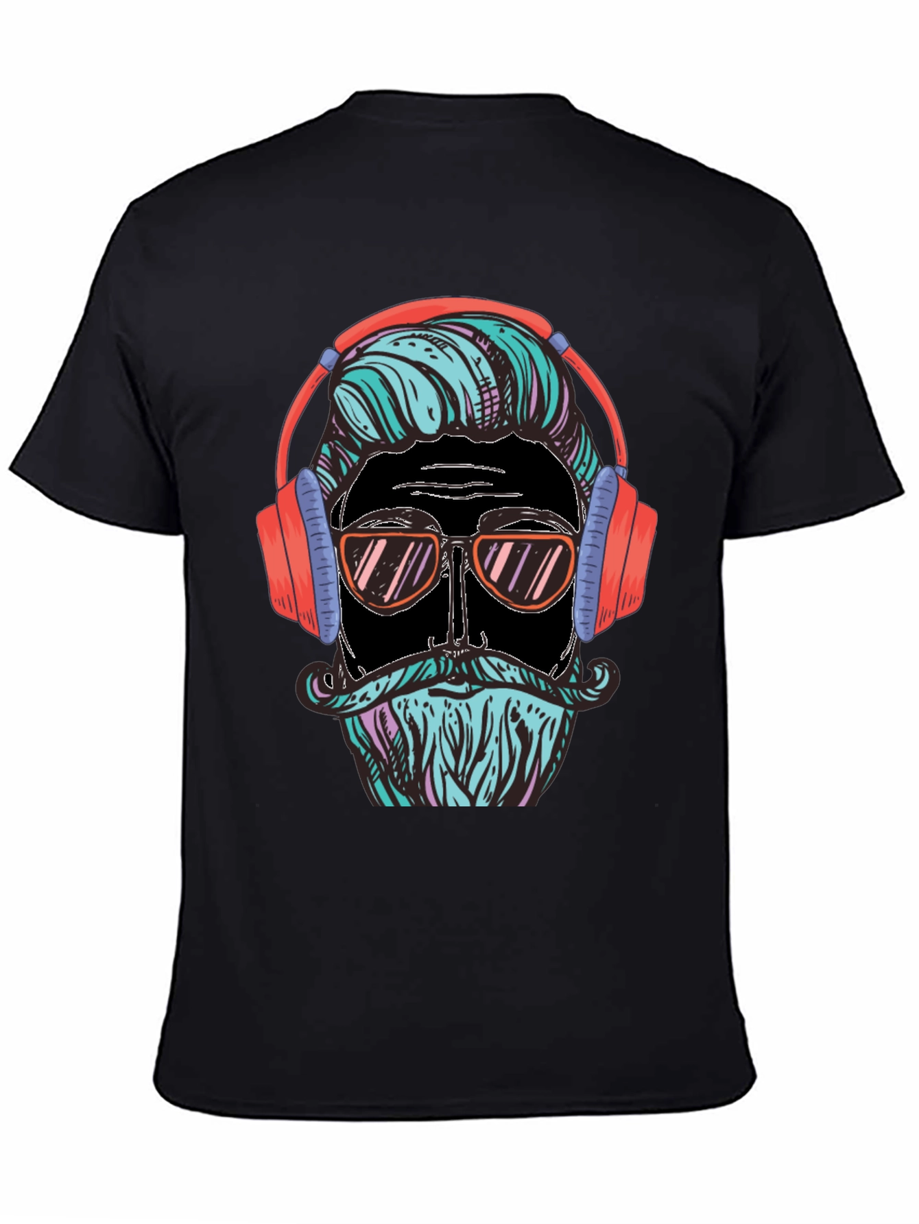 Black Cool Hipster Graphic Tee view 4