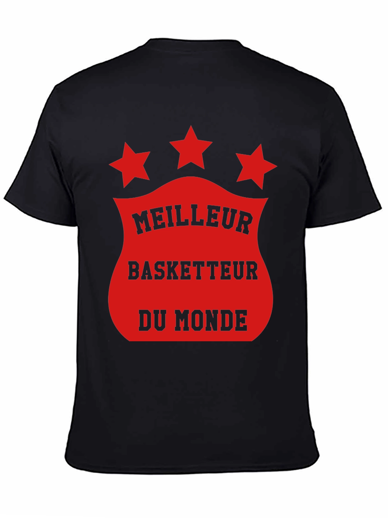 Black Meilleur Basketteur T-Shirt - World's Best Basketball Player Tee view 4