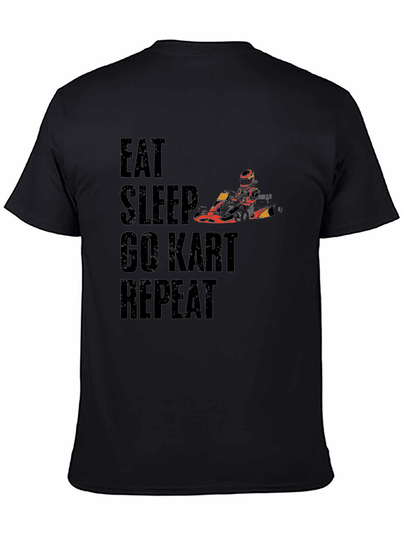 Black Eat Sleep Go Kart Repeat Graphic T-Shirt view 4