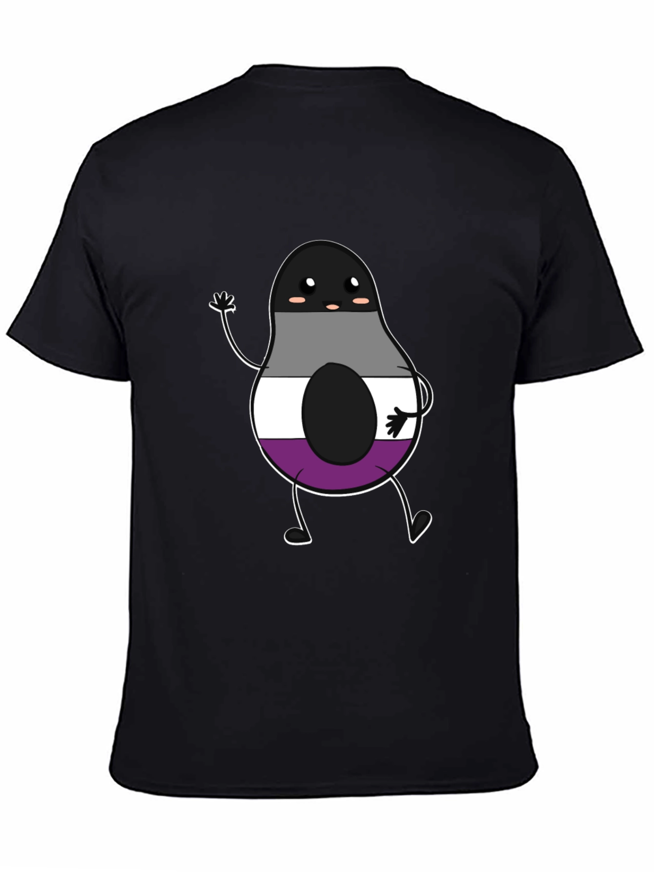 Black Asexual Pride Avocado Graphic T-Shirt view 4