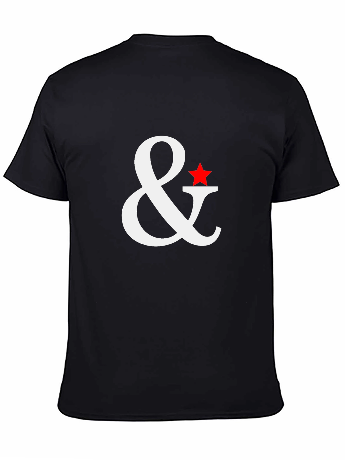 Black Star & Ampersand Graphic Tee - Stylish Black Cotton Blend Shirt view 4