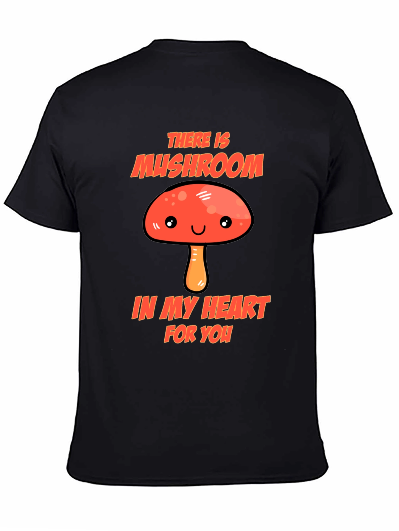 Black Mushroom Heart T-Shirt - Funny Graphic Tee view 4