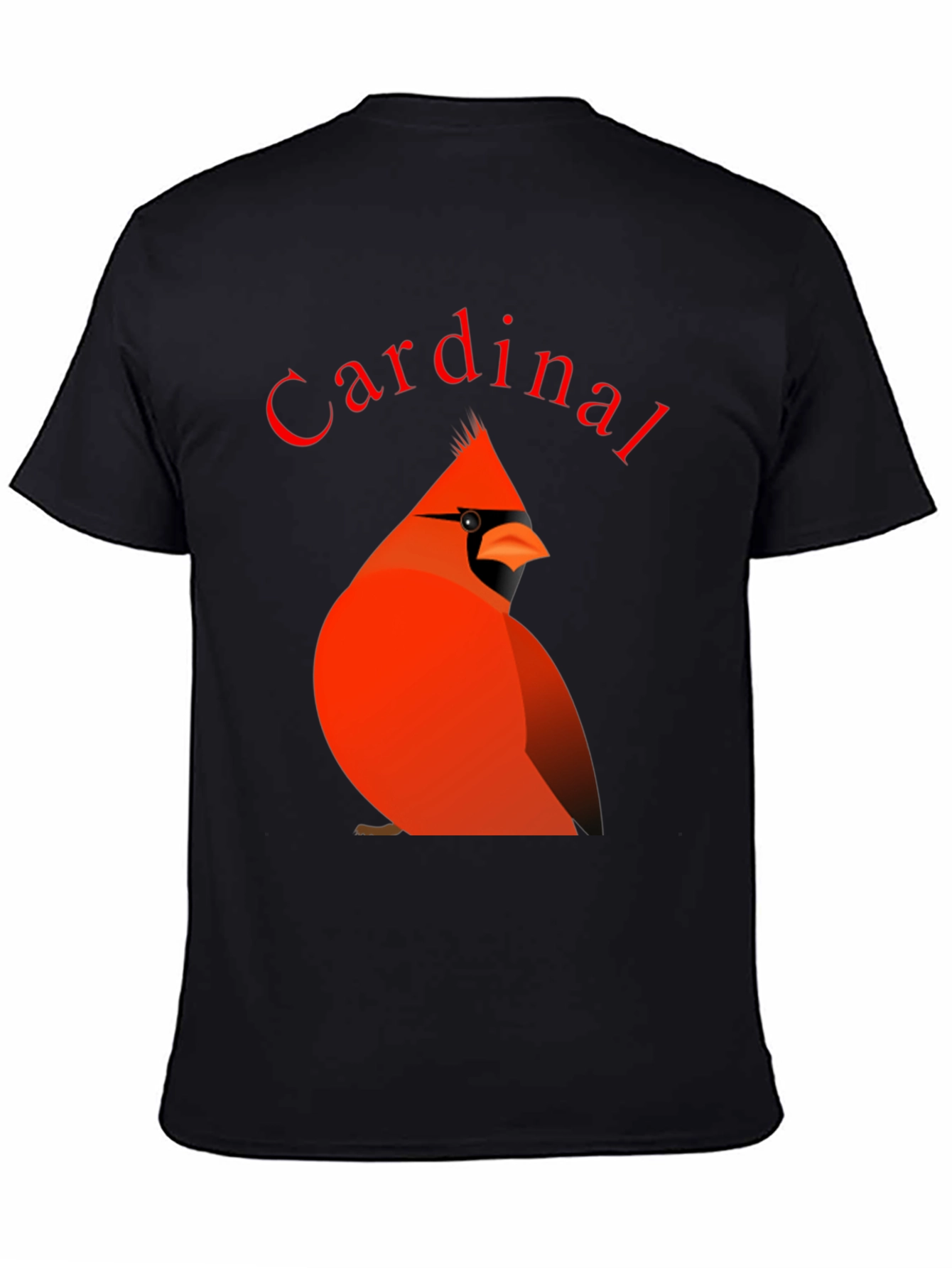 Black Cardinal Bird Graphic Tee - Black Cotton T-Shirt view 4