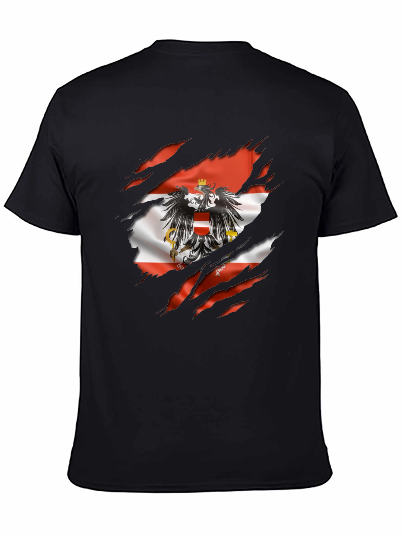 Black Austria Flag Eagle Graphic T-Shirt view 4