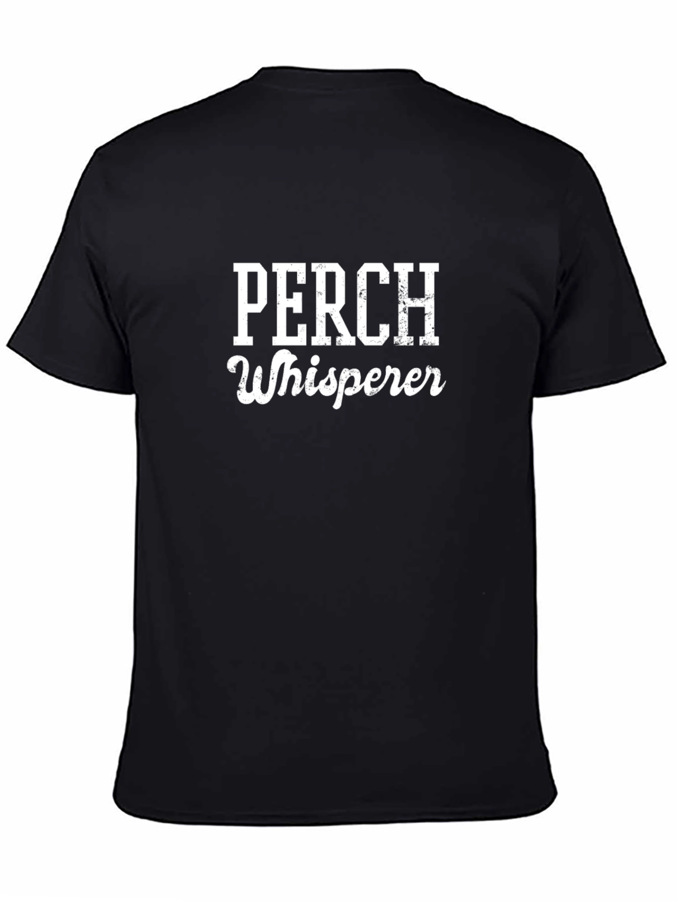 Black Perch Whisperer Graphic T-Shirt - Angler Humor view 4