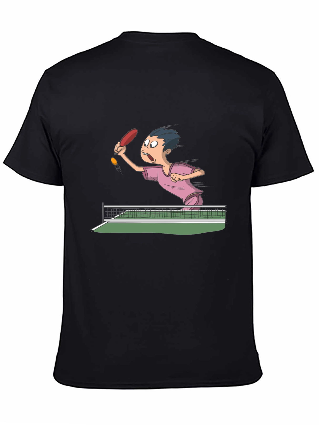 Black Ping Pong Cartoon T-Shirt view 4