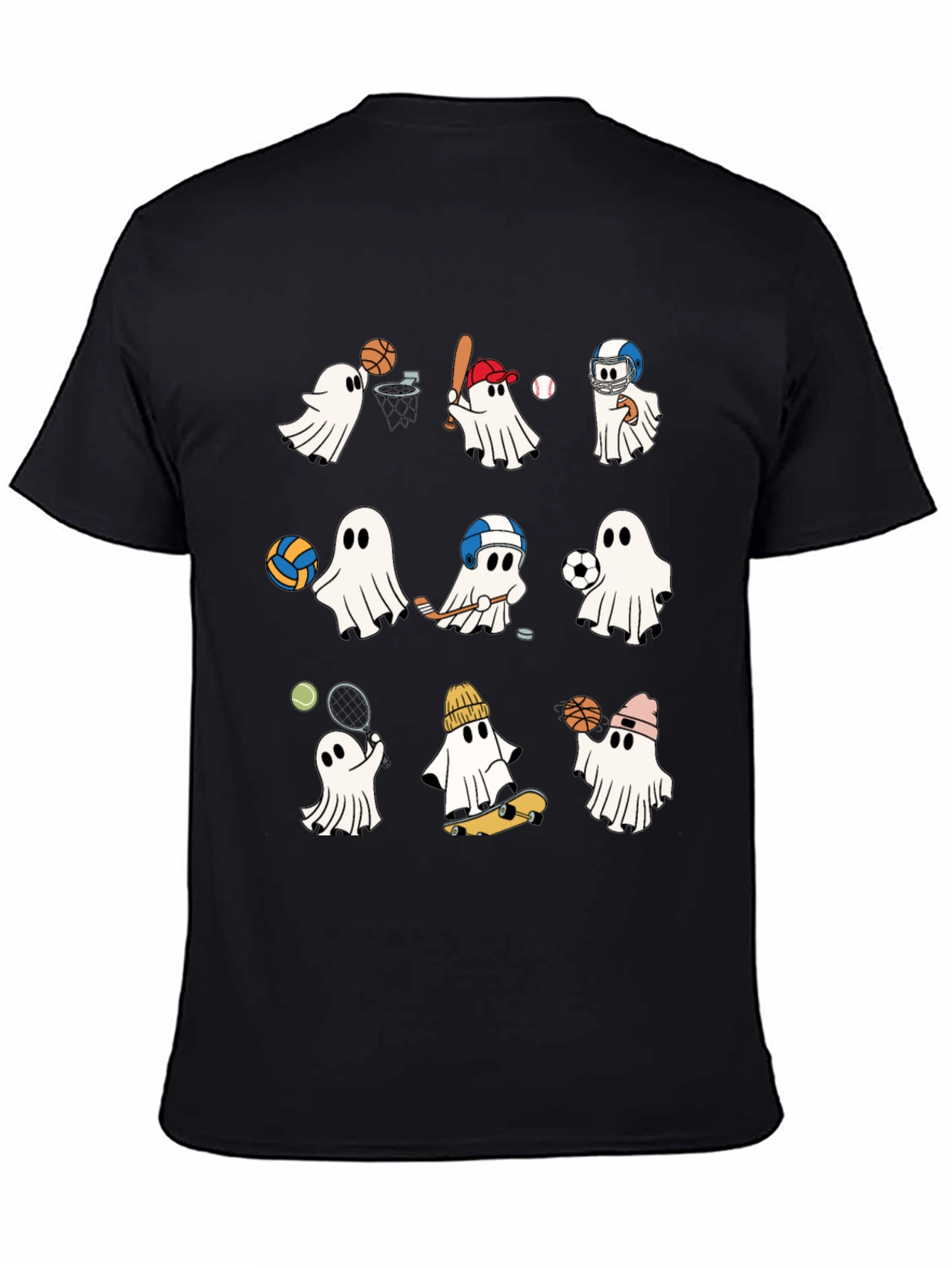 Black Sports Ghosts T-Shirt view 4