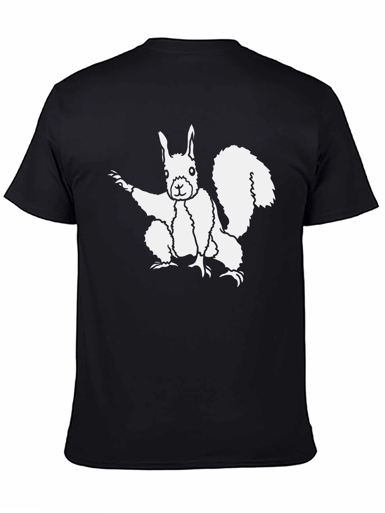 Black Squirrel Graphic Tee - Black Cotton T-Shirt view 4