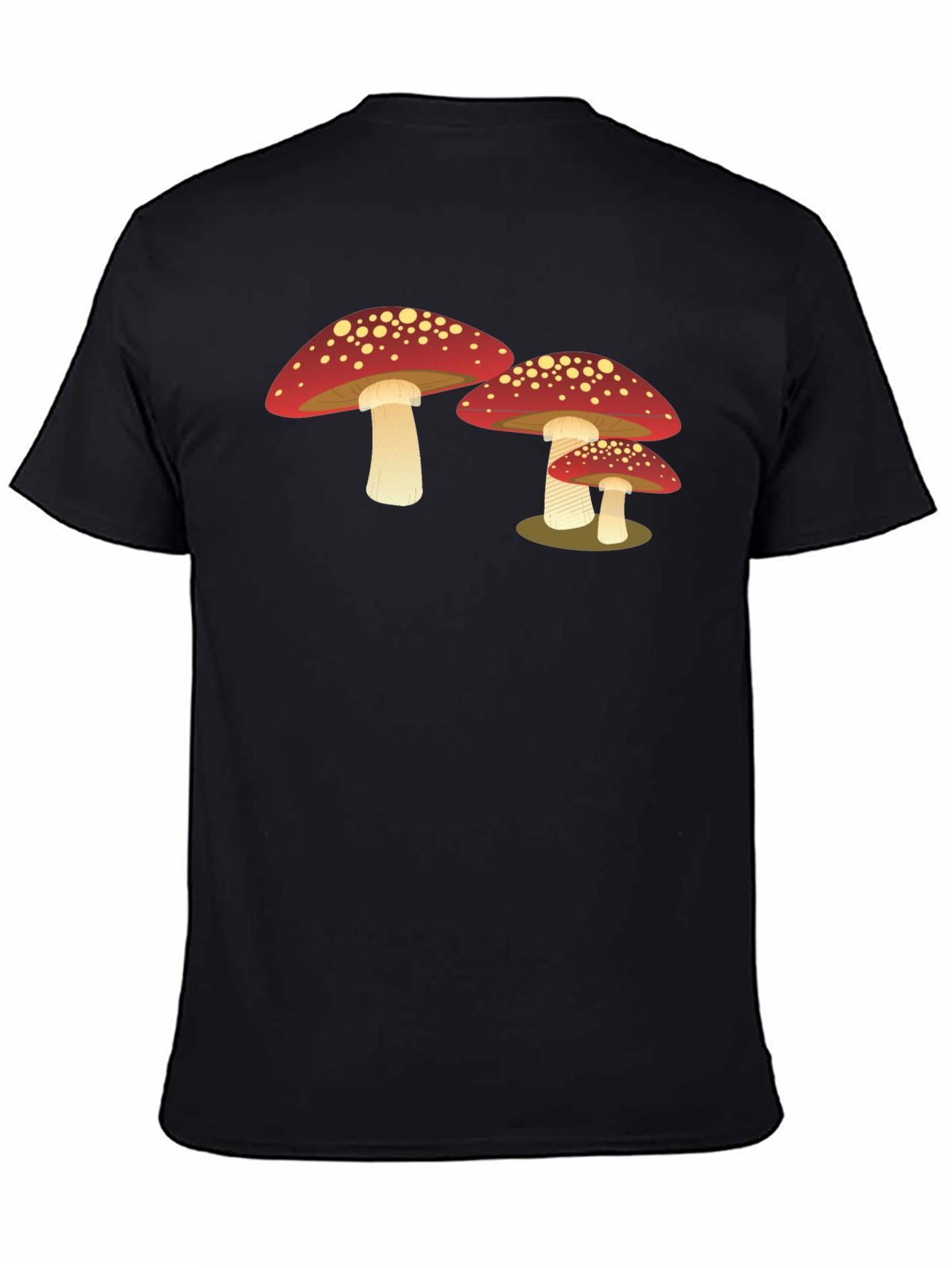 Black Mushroom Graphic T-Shirt - Cool Casual Tee view 4