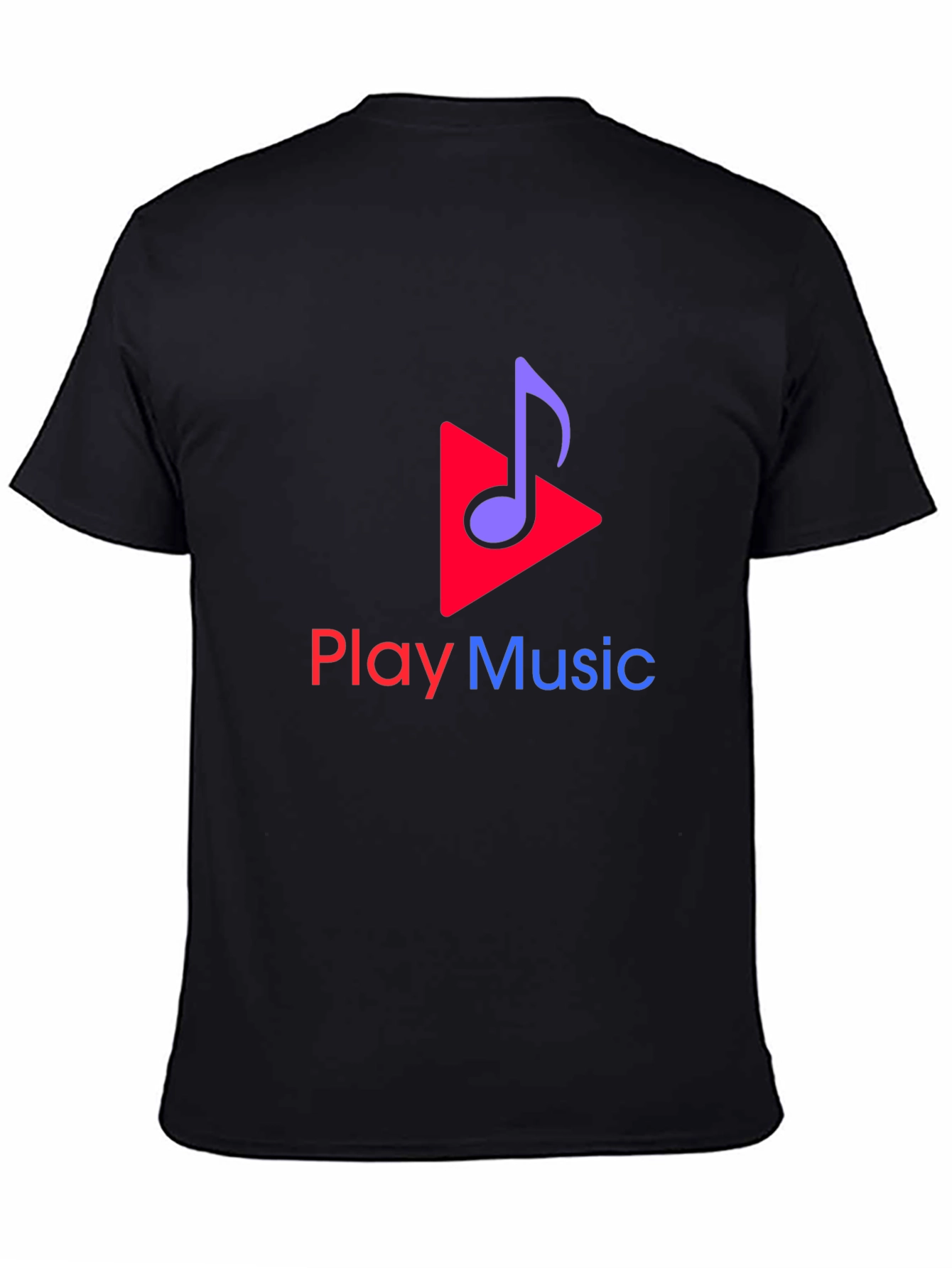 Black Play Music Graphic Tee - Soft Cotton Blend - Casual Wear view 4