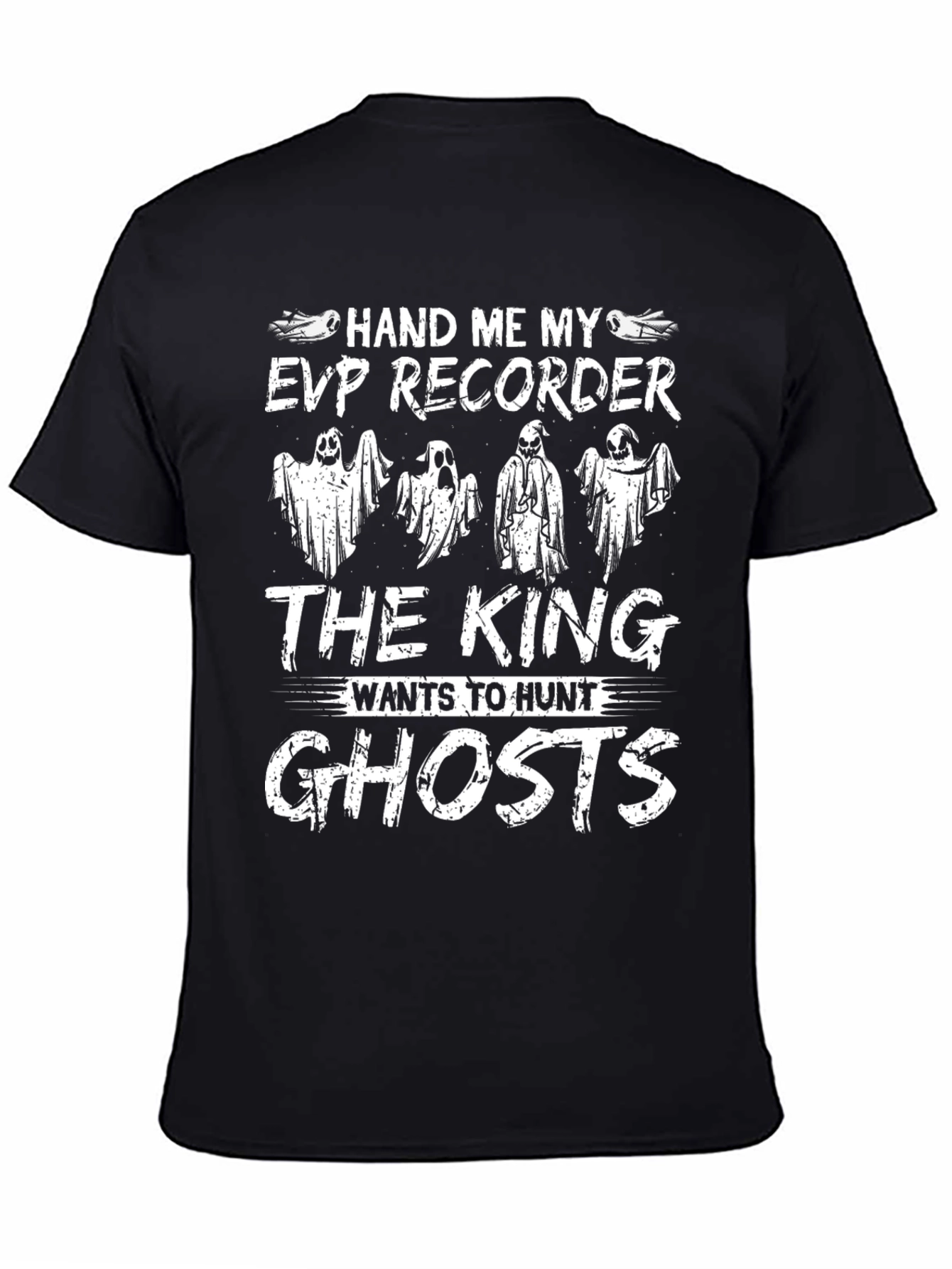 Black EVP Recorder Ghost Hunting T-Shirt view 4