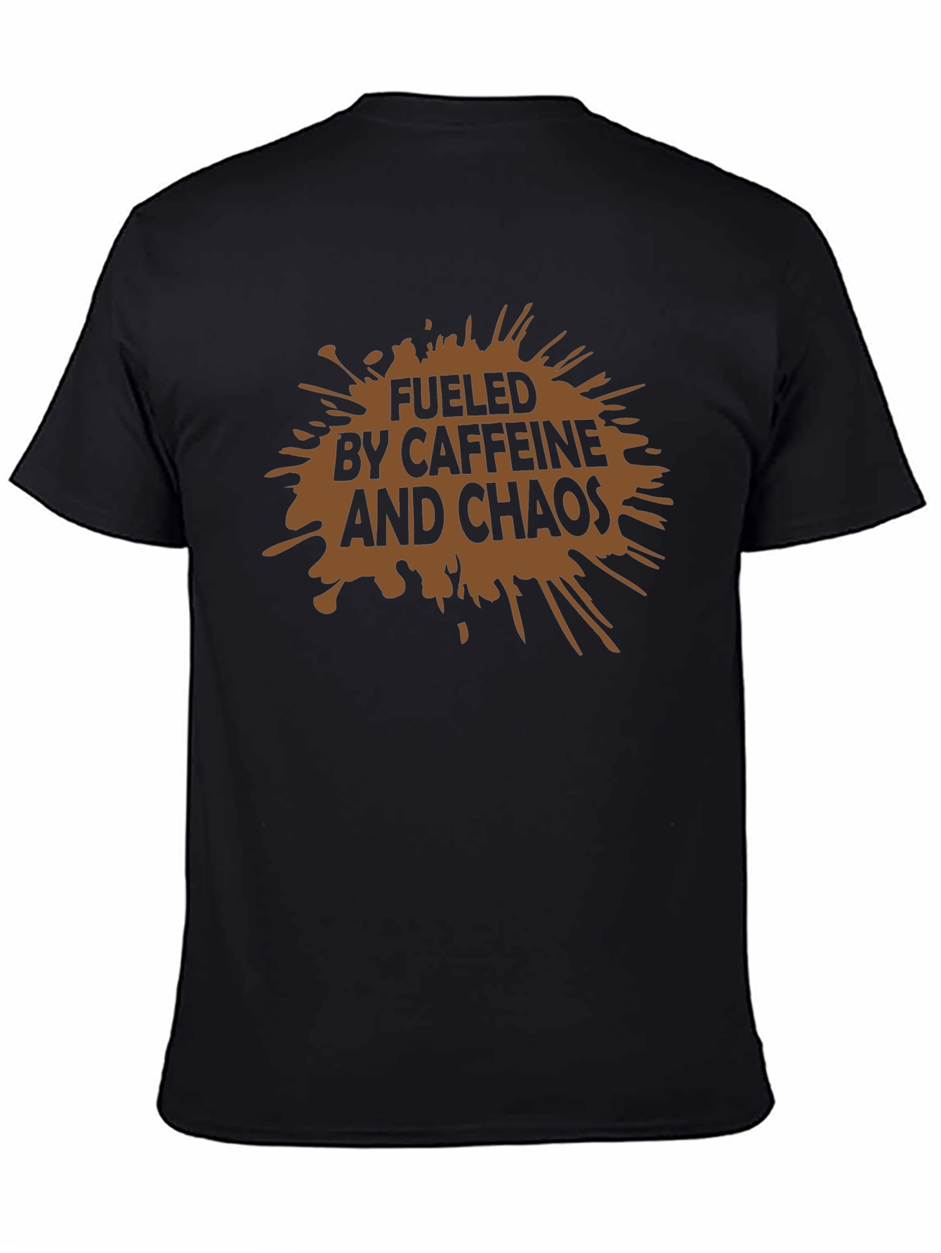 Black Fueled By Caffeine and Chaos T-Shirt - Black view 4