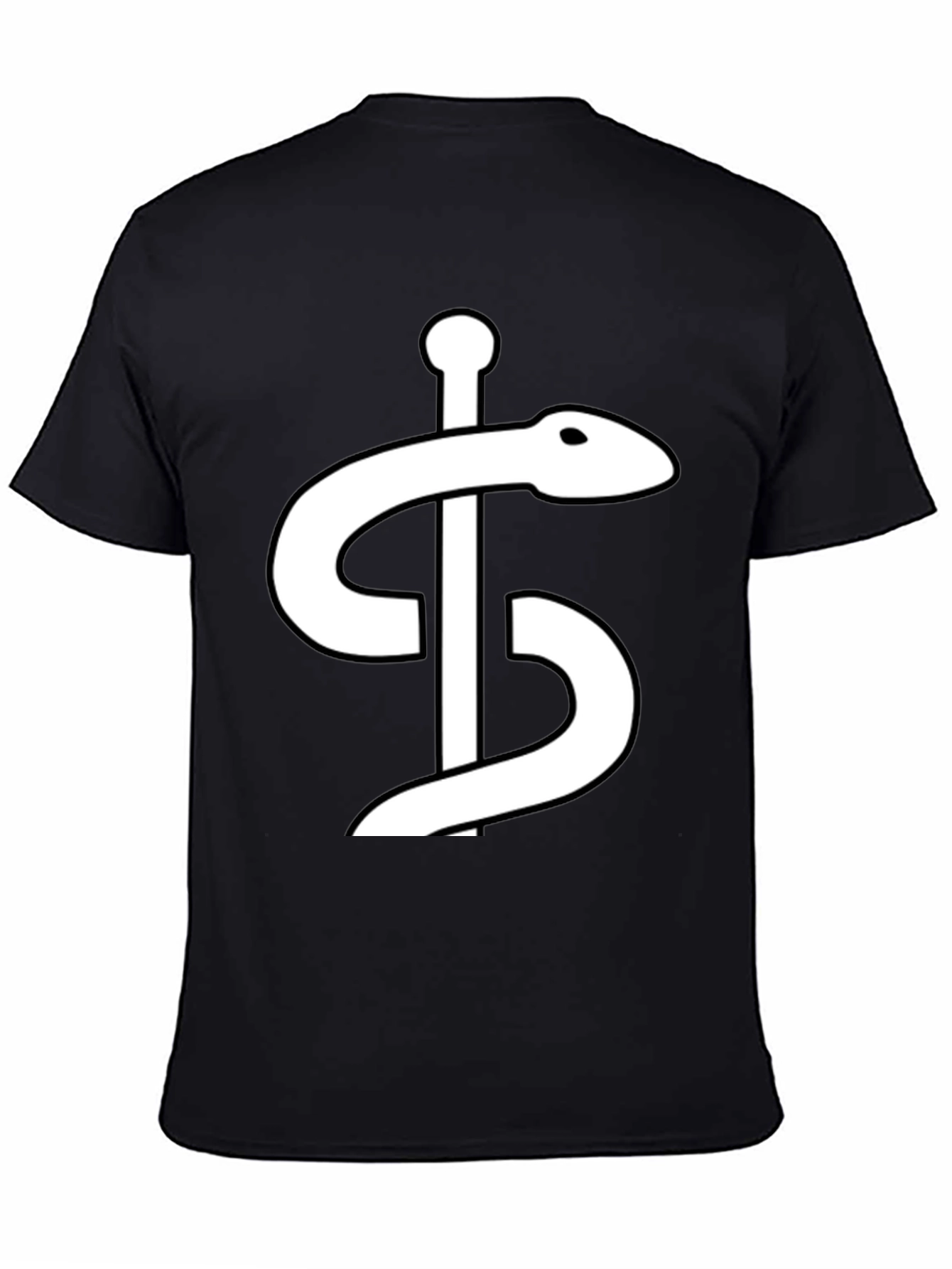 Black Caduceus Graphic Tee - Medical Symbol Shirt view 4