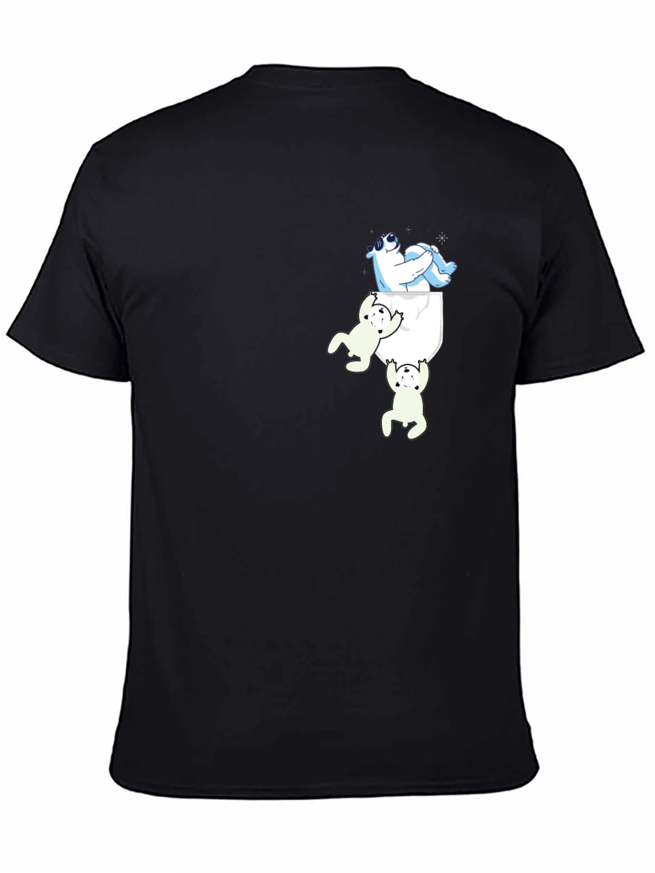 Black Bear Pocket Graphic Tee - Fun Novelty T-Shirt view 4