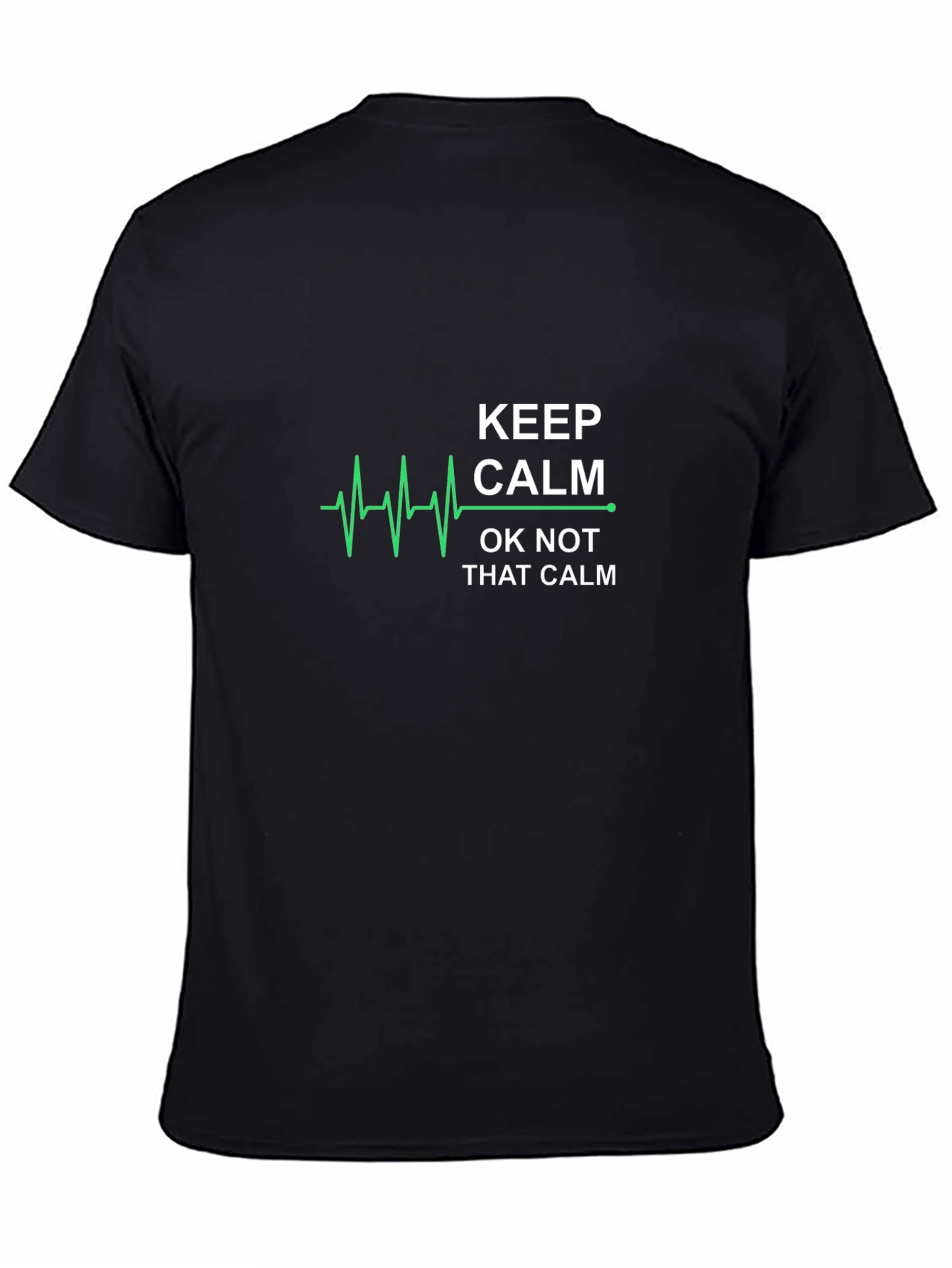 Black Keep Calm Funny Graphic Men's T-Shirt view 4