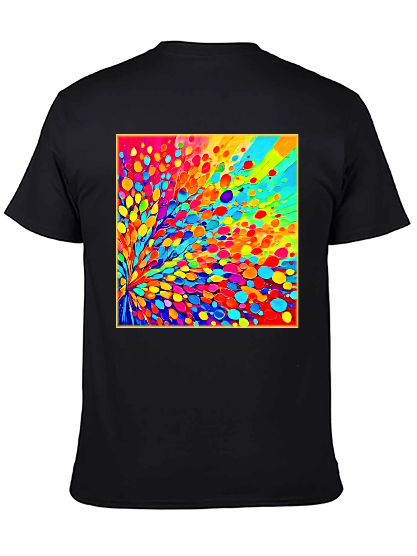 Black Vibrant Abstract Art Black T-Shirt view 4