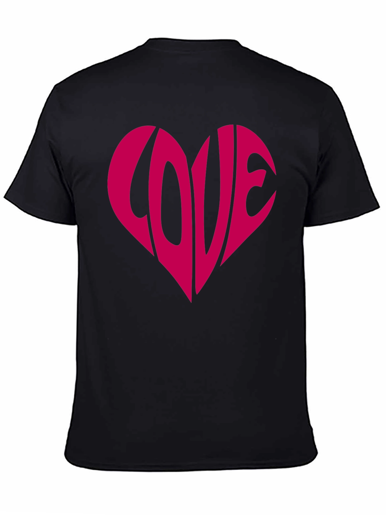 Black Love Heart Graphic Tee - Stylish Black T-Shirt view 4
