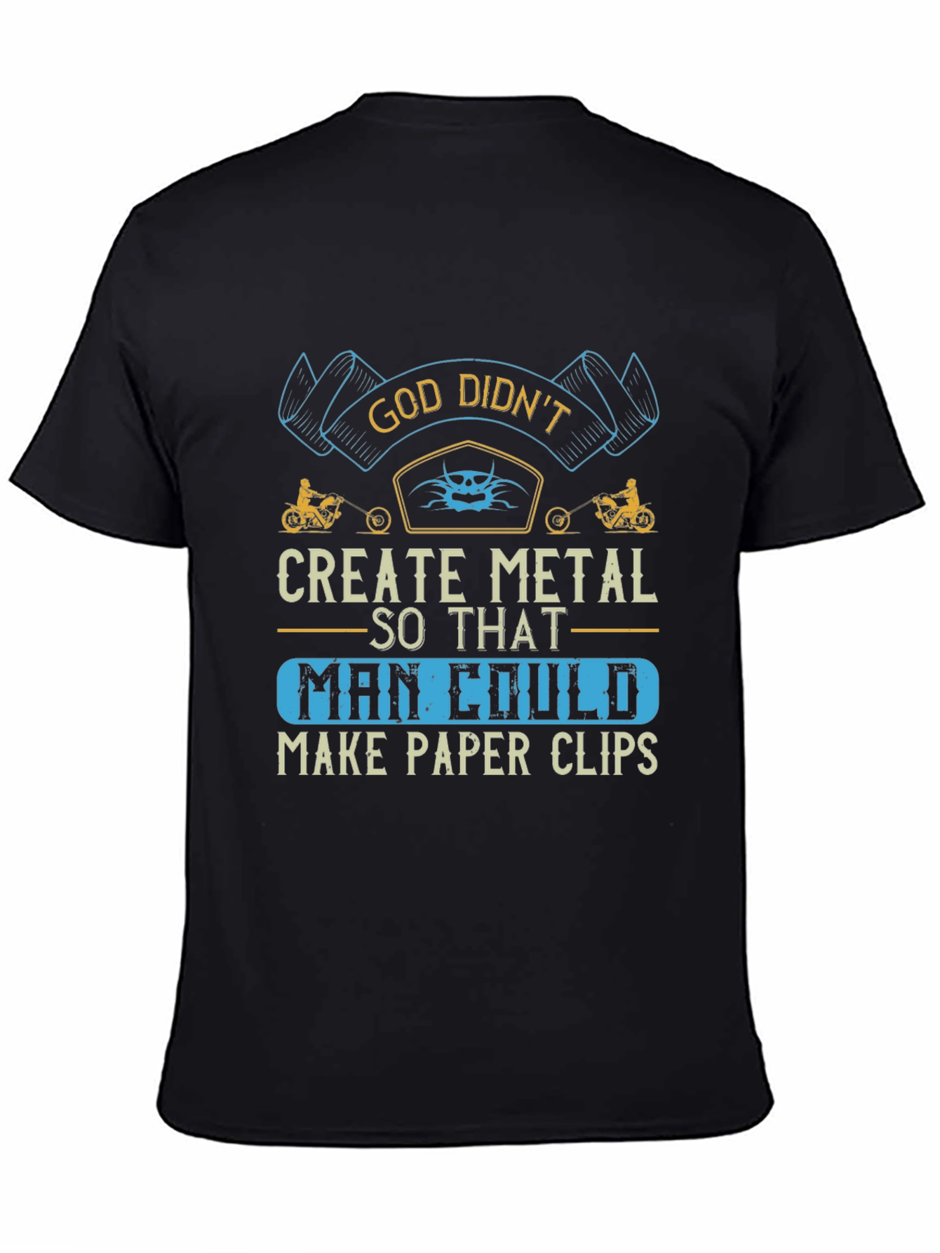 Black God Didn't Create Metal Funny Graphic T-Shirt view 4