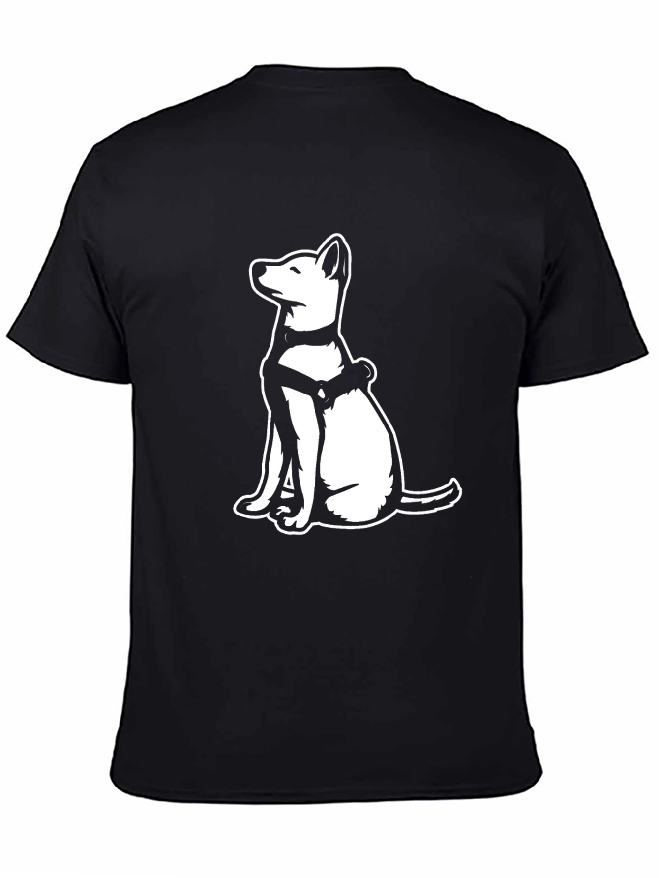 Black Dog Graphic T-Shirt - Black Crew Neck Tee view 4