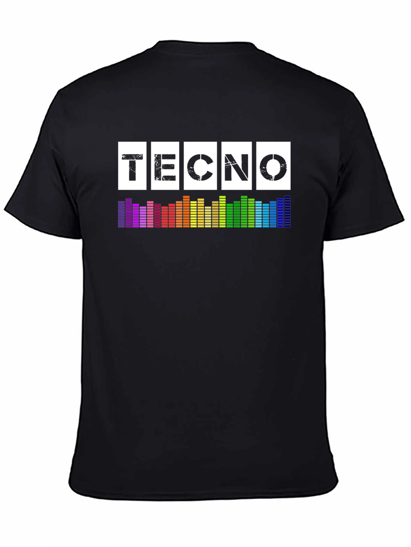 Black Techno Music T-Shirt - Graphic Equalizer Design view 4