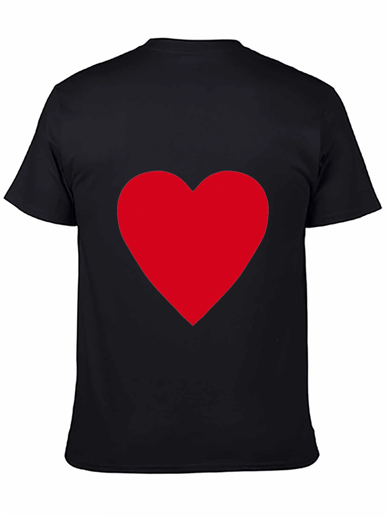 Black Bold Red Heart on Black T-Shirt view 4