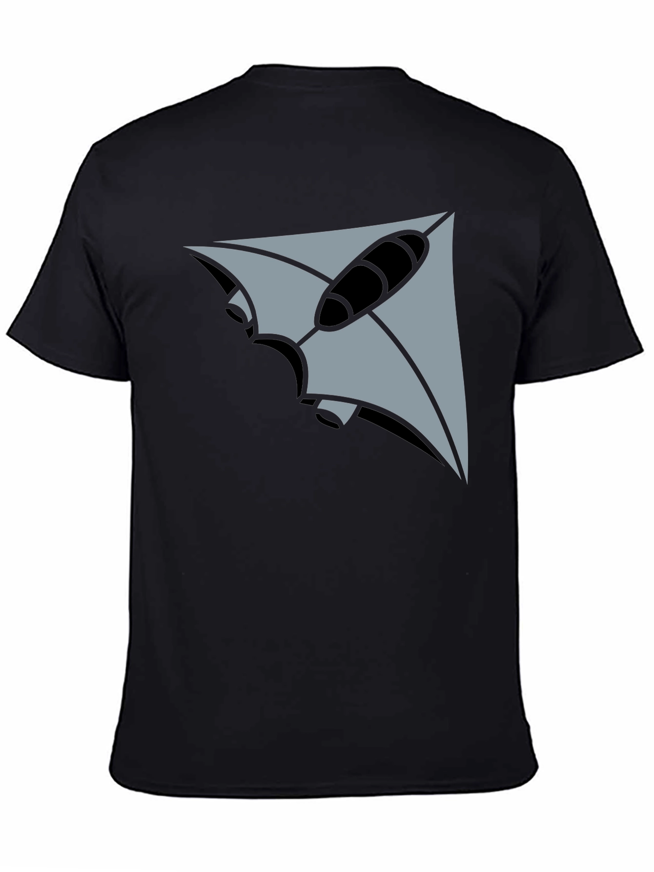 Black Geometric Stingray Graphic Tee - Black view 4