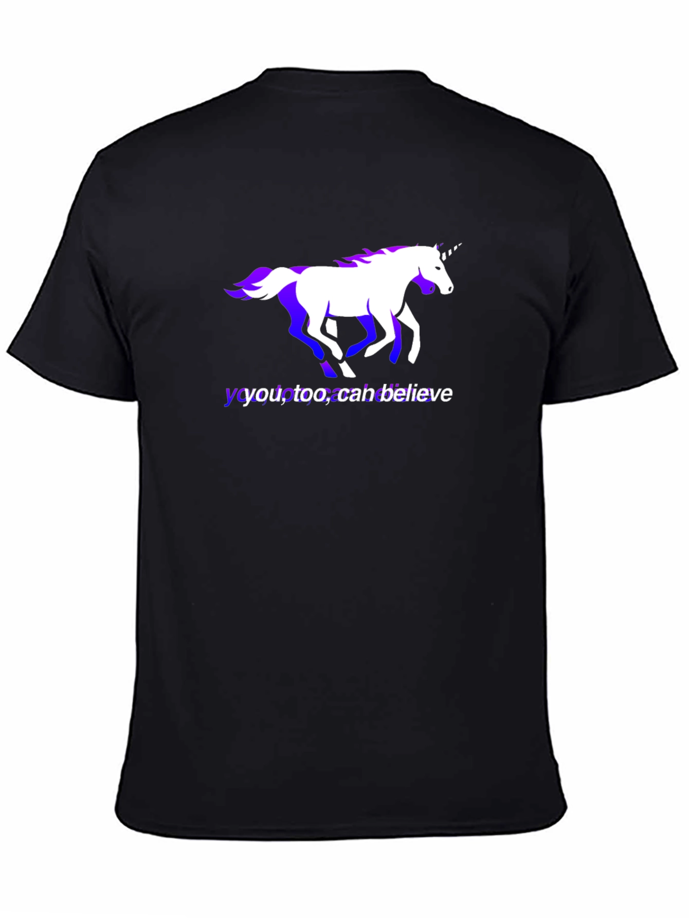 Black Believe Unicorn Graphic Tee - Soft Cotton Blend view 4