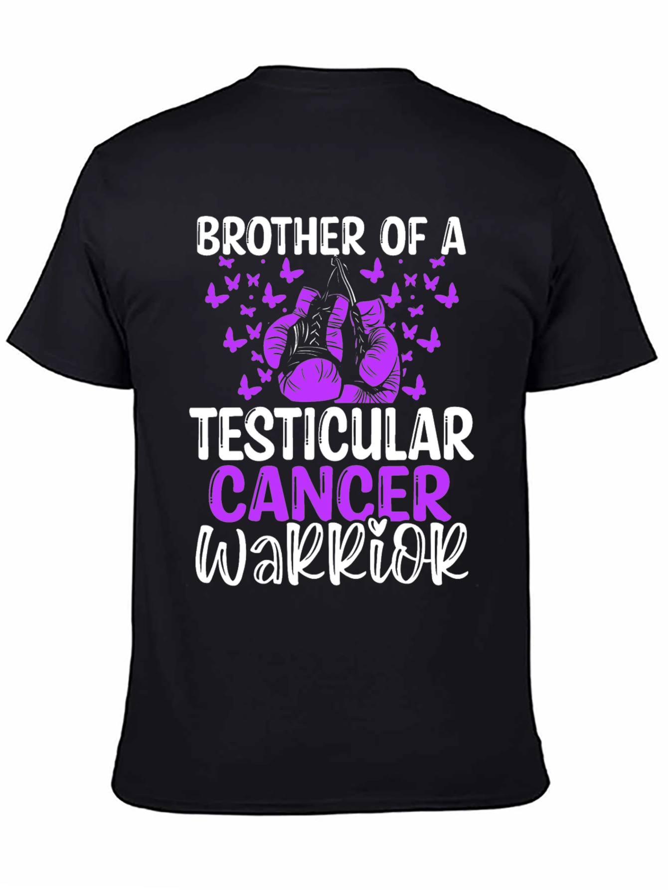Black Brother of a Testicular Cancer Warrior T-Shirt view 4