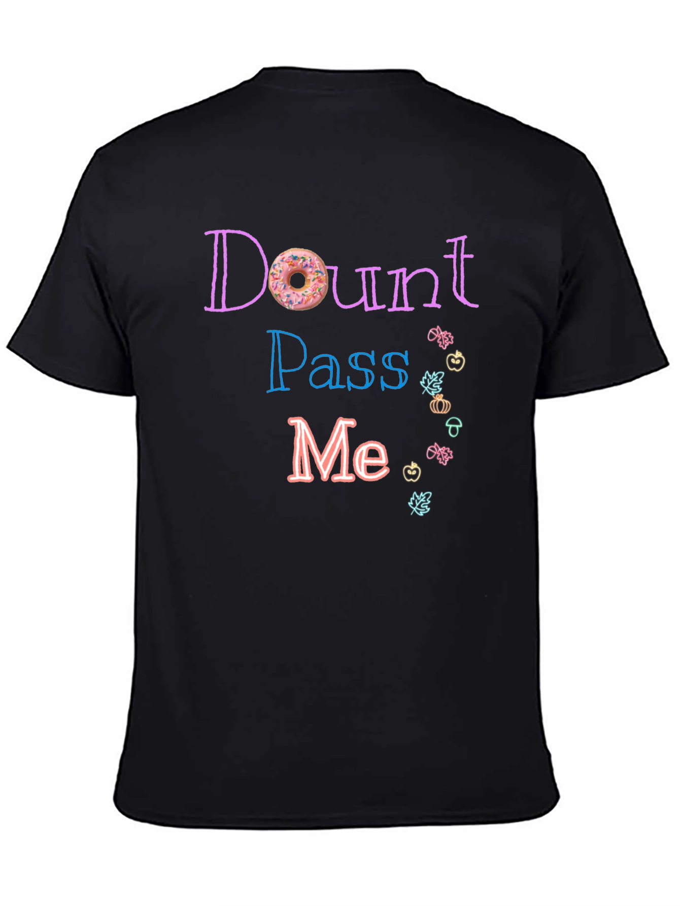 Black Donut Pass Me T-Shirt - Funny Foodie Tee view 4