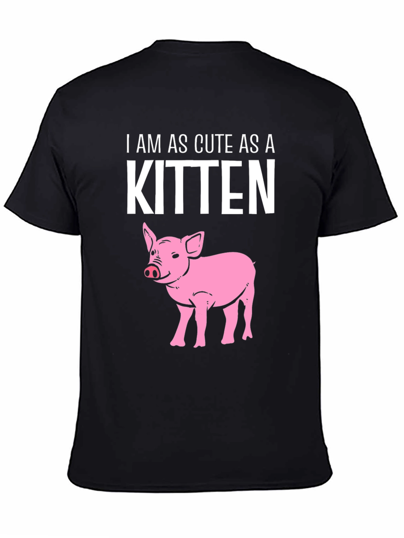 Black Cute Piglet T-Shirt view 4