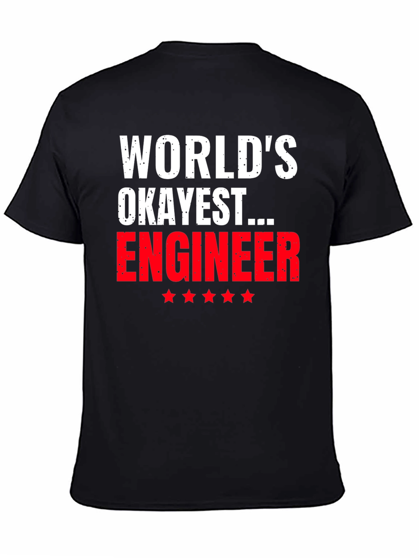 Black World's Okayest Engineer T-Shirt - Funny Gift view 4