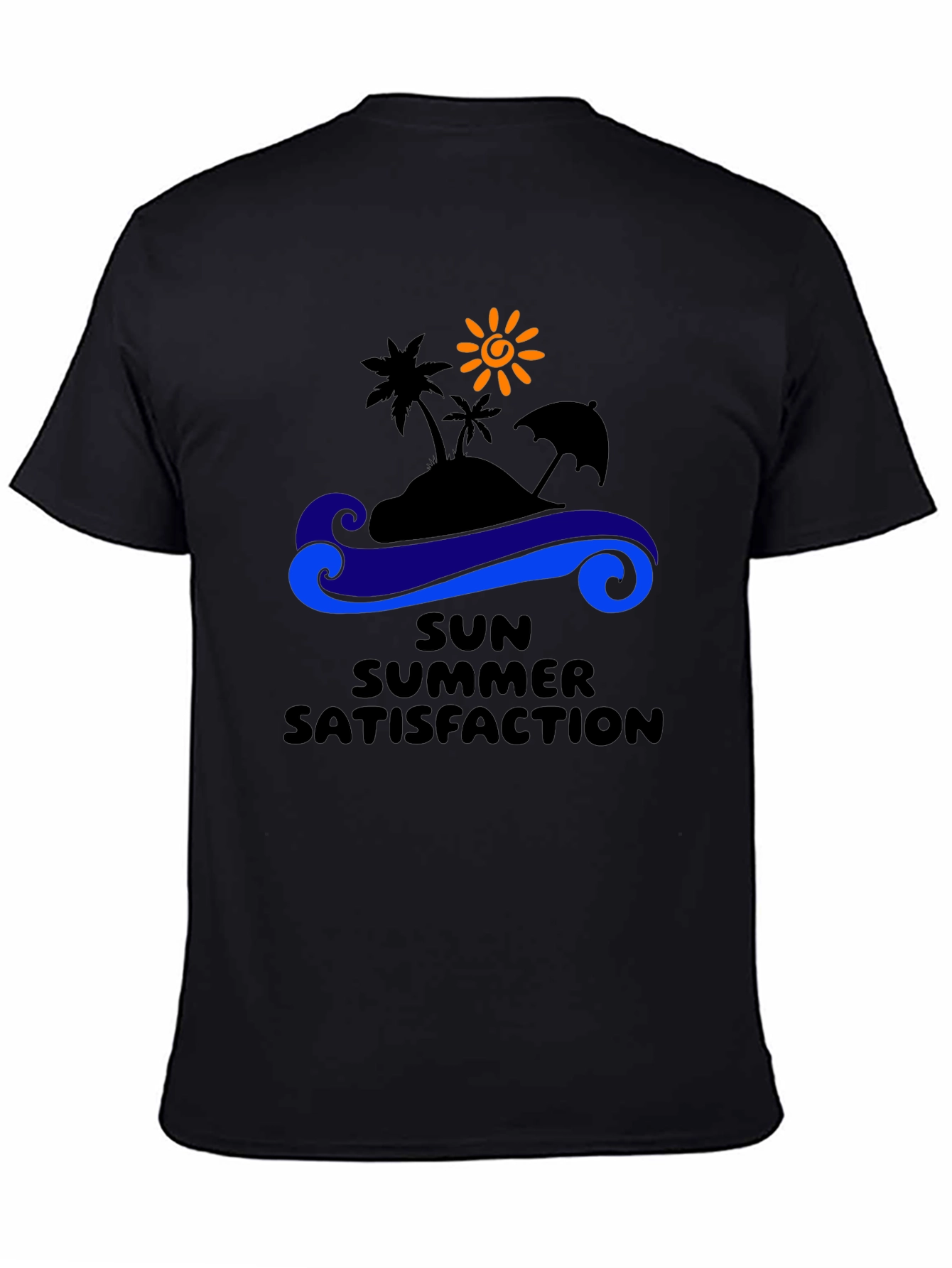 Black Summer Satisfaction Black Graphic T-Shirt view 4