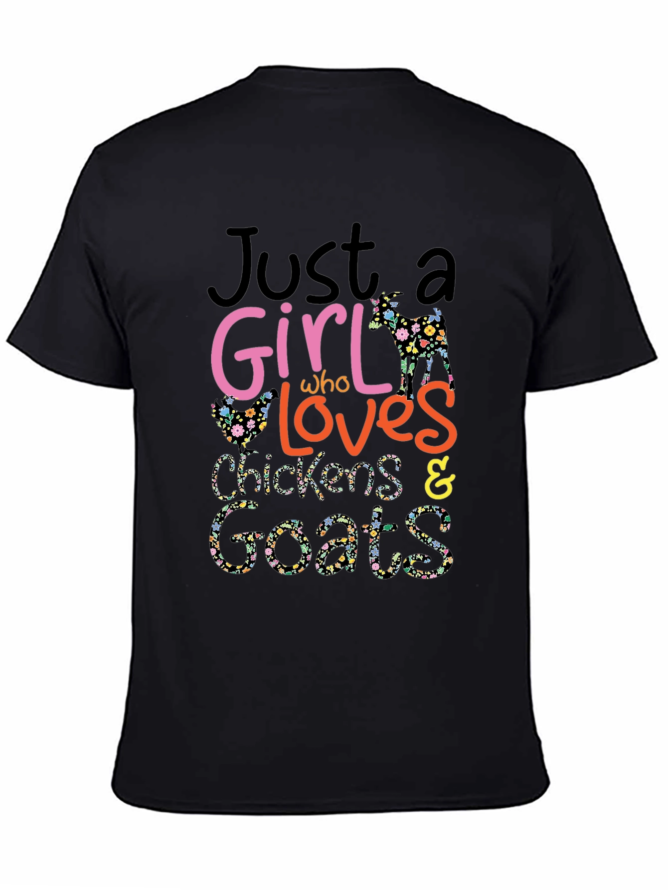 Black Girl Loves Chickens & Goats T-Shirt view 4