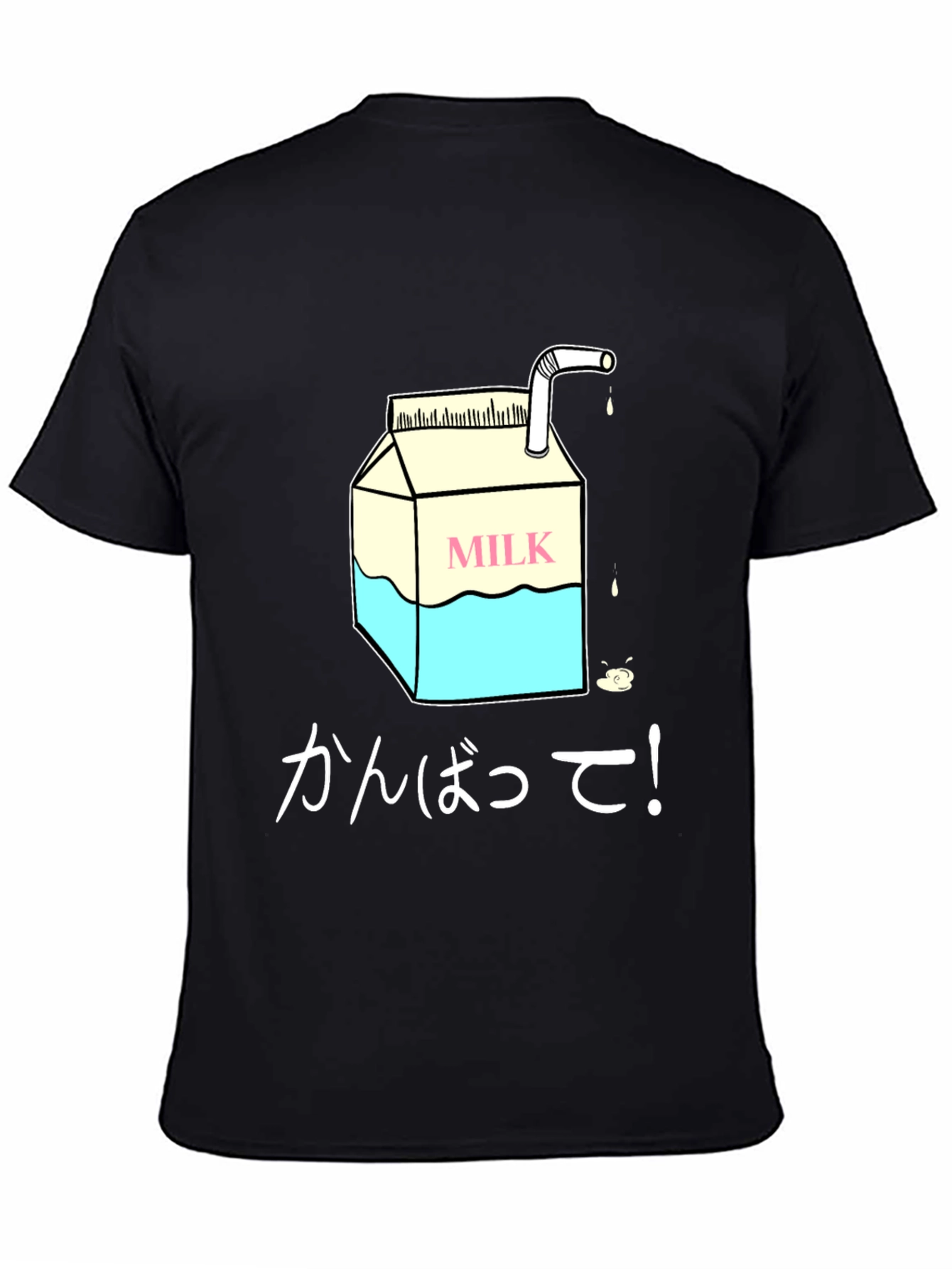Black Milk Carton Graphic Tee - Japanese Text Design view 4