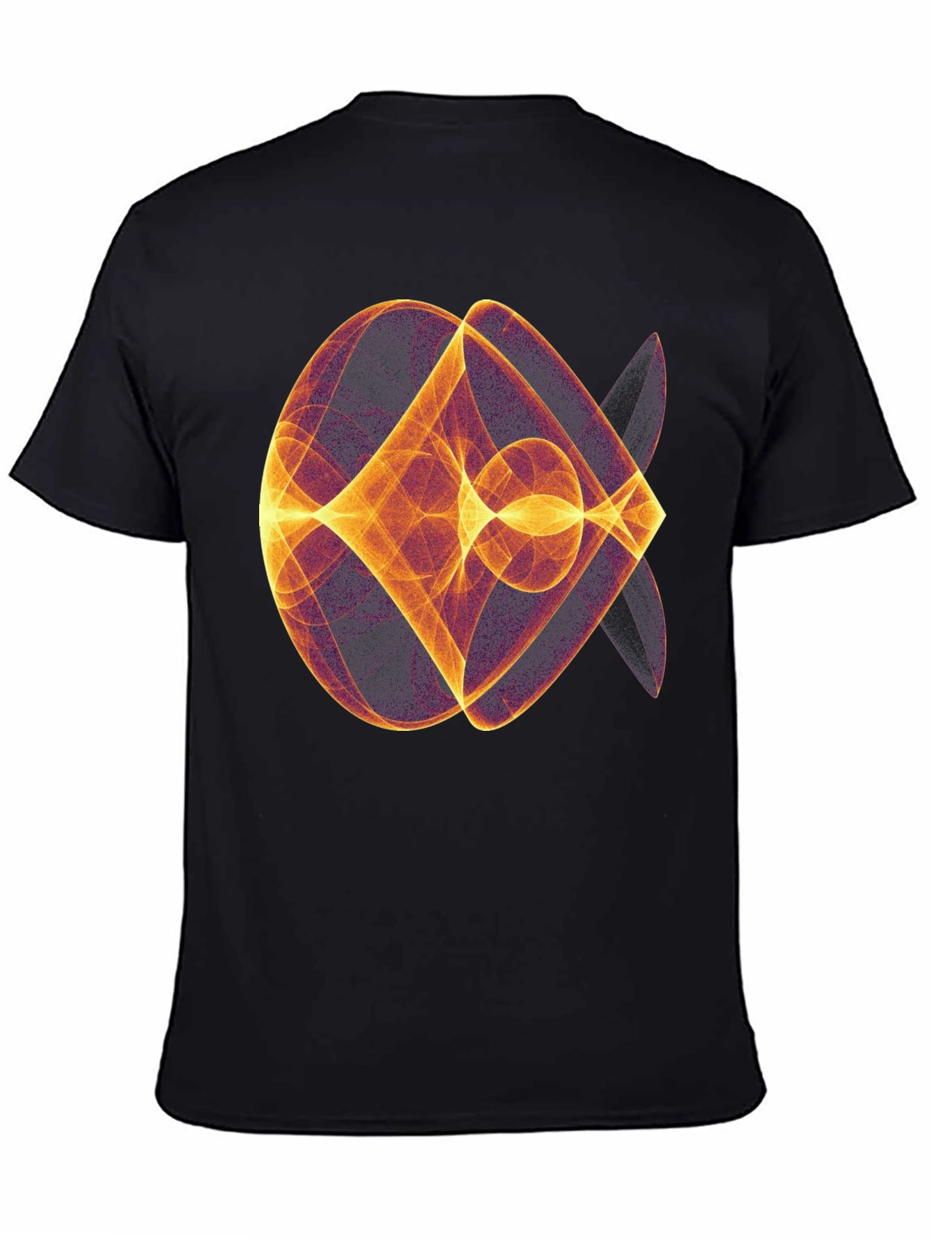 Black Abstract Geometric Graphic Print Black T-Shirt view 4